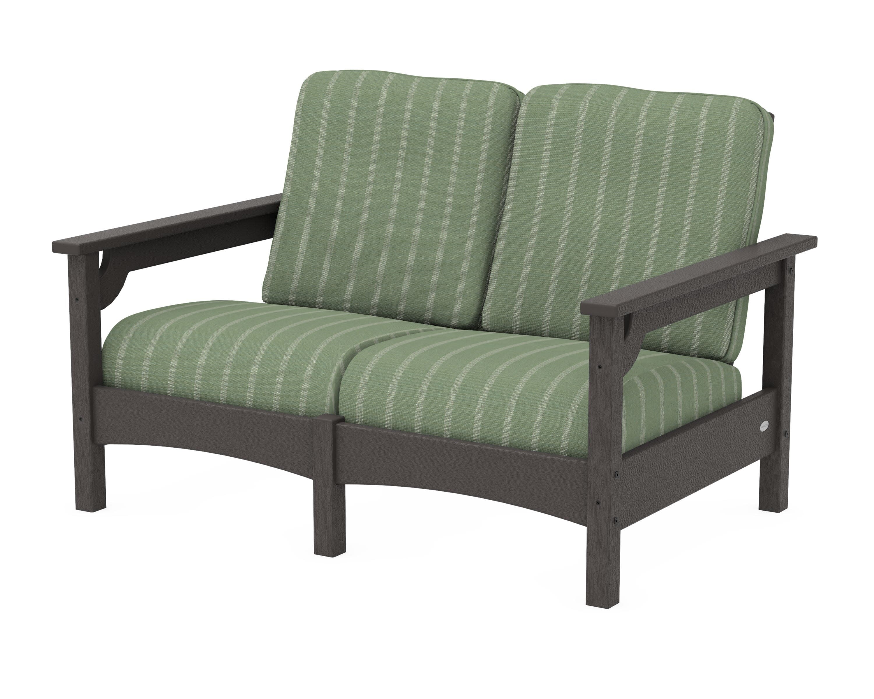 Club Loveseat in Vintage Coffee / Unwind Rainwashed