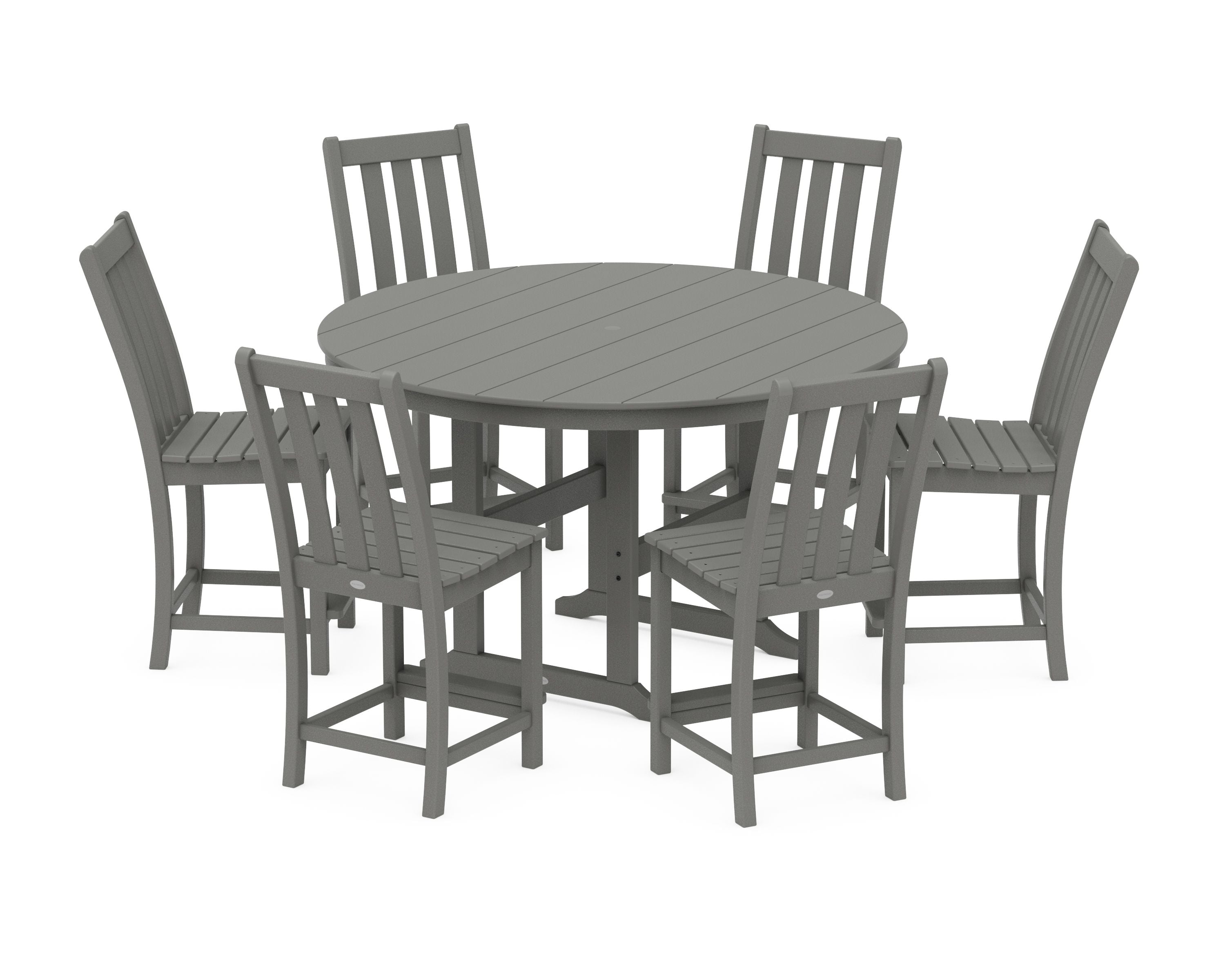 Vineyard 7-Piece Farmhouse Side Chair Round Farmhouse Counter Set