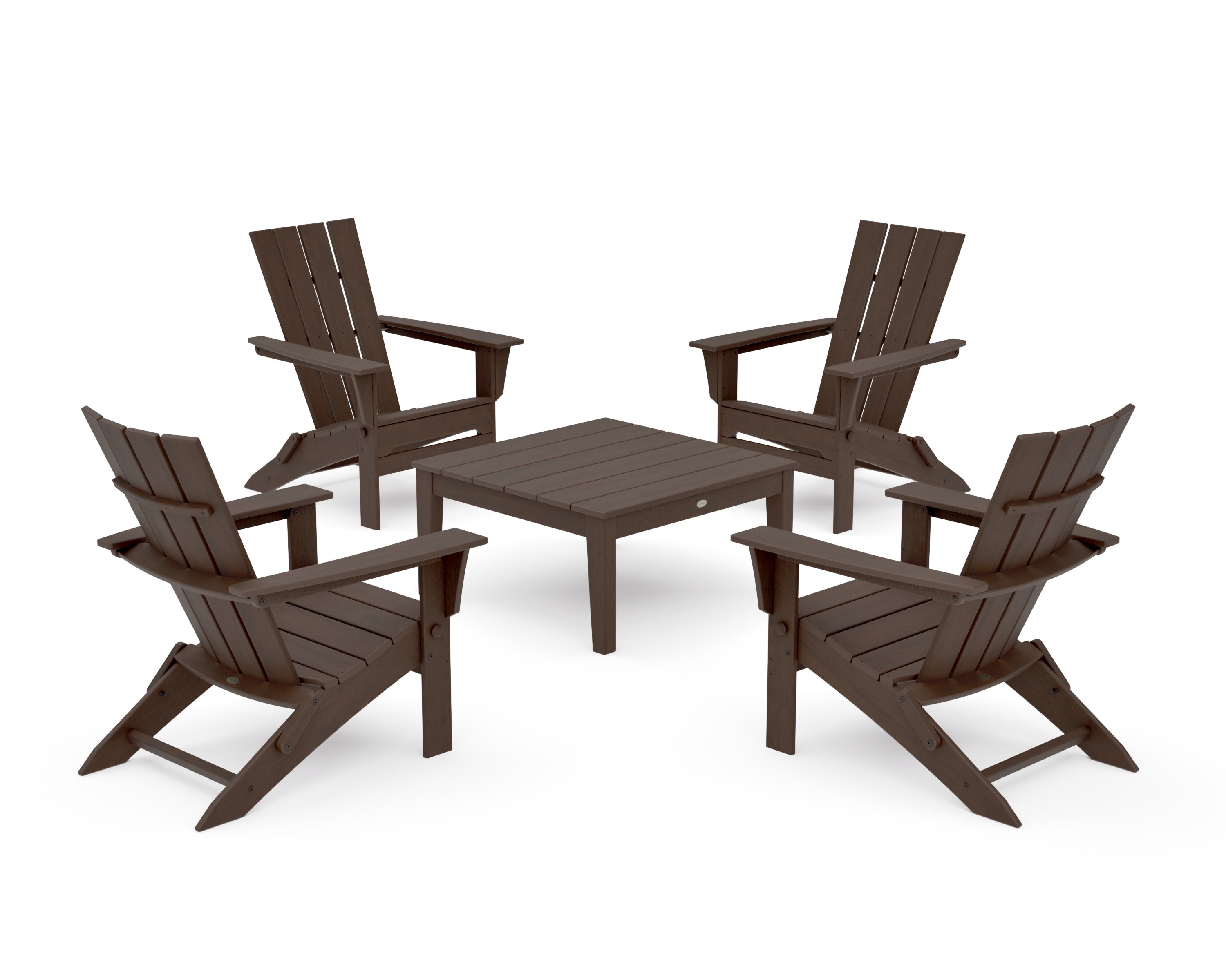 Quattro Folding Chair 5-Piece Conversation Set in Kona