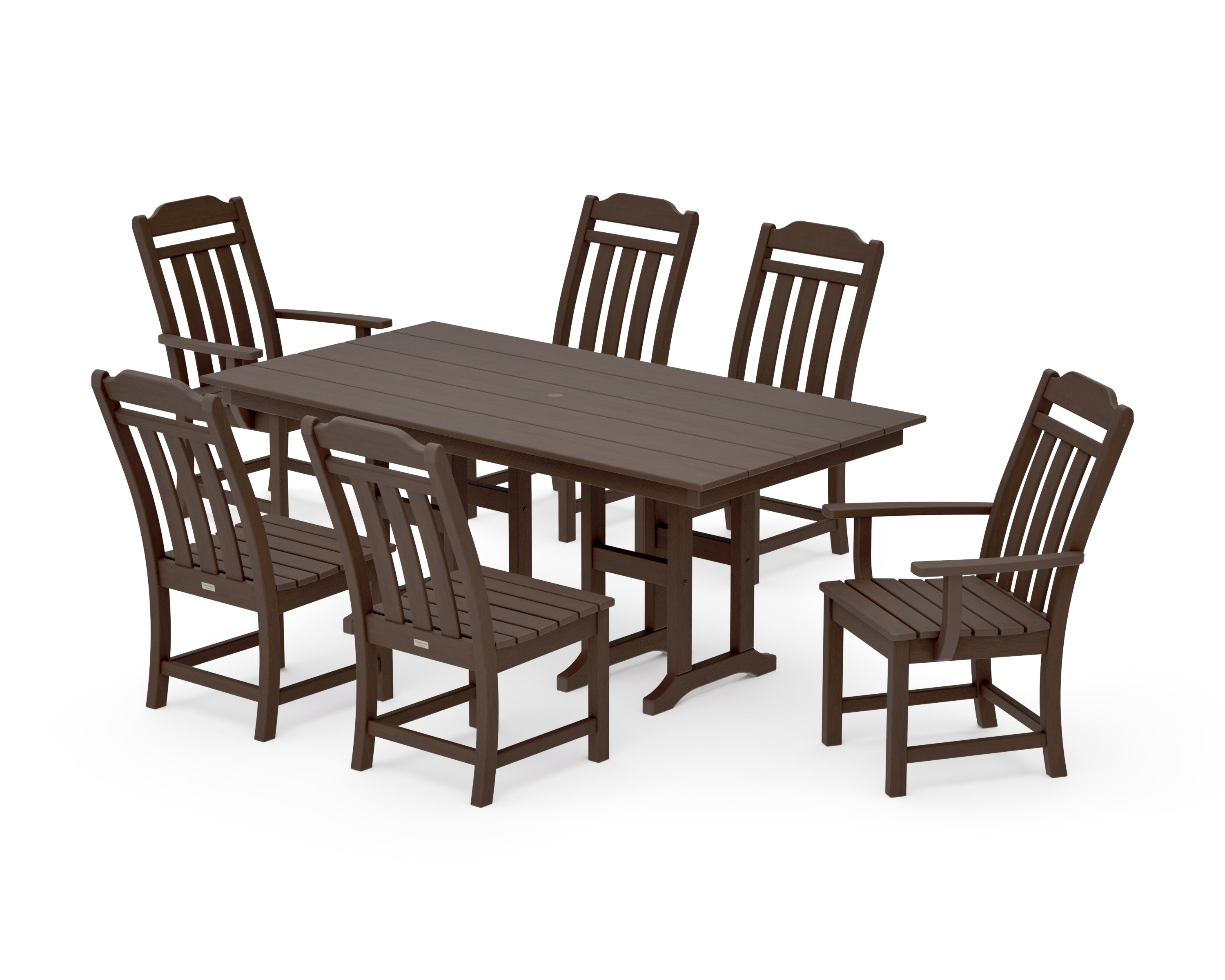 Cottage 7-Piece Farmhouse Dining Set in Kona