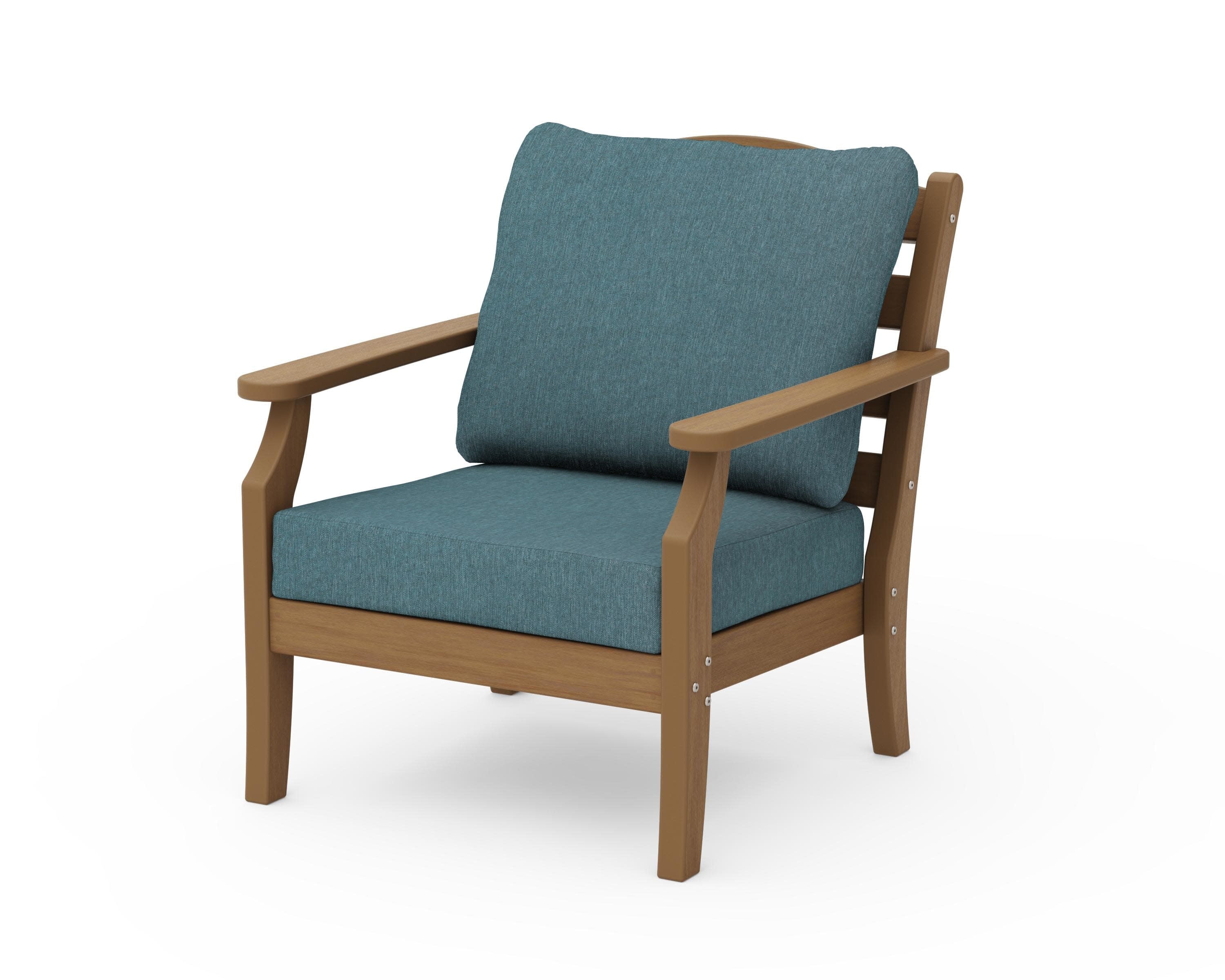 Savannah Deep Seating Chair in Natural / Ocean Teal