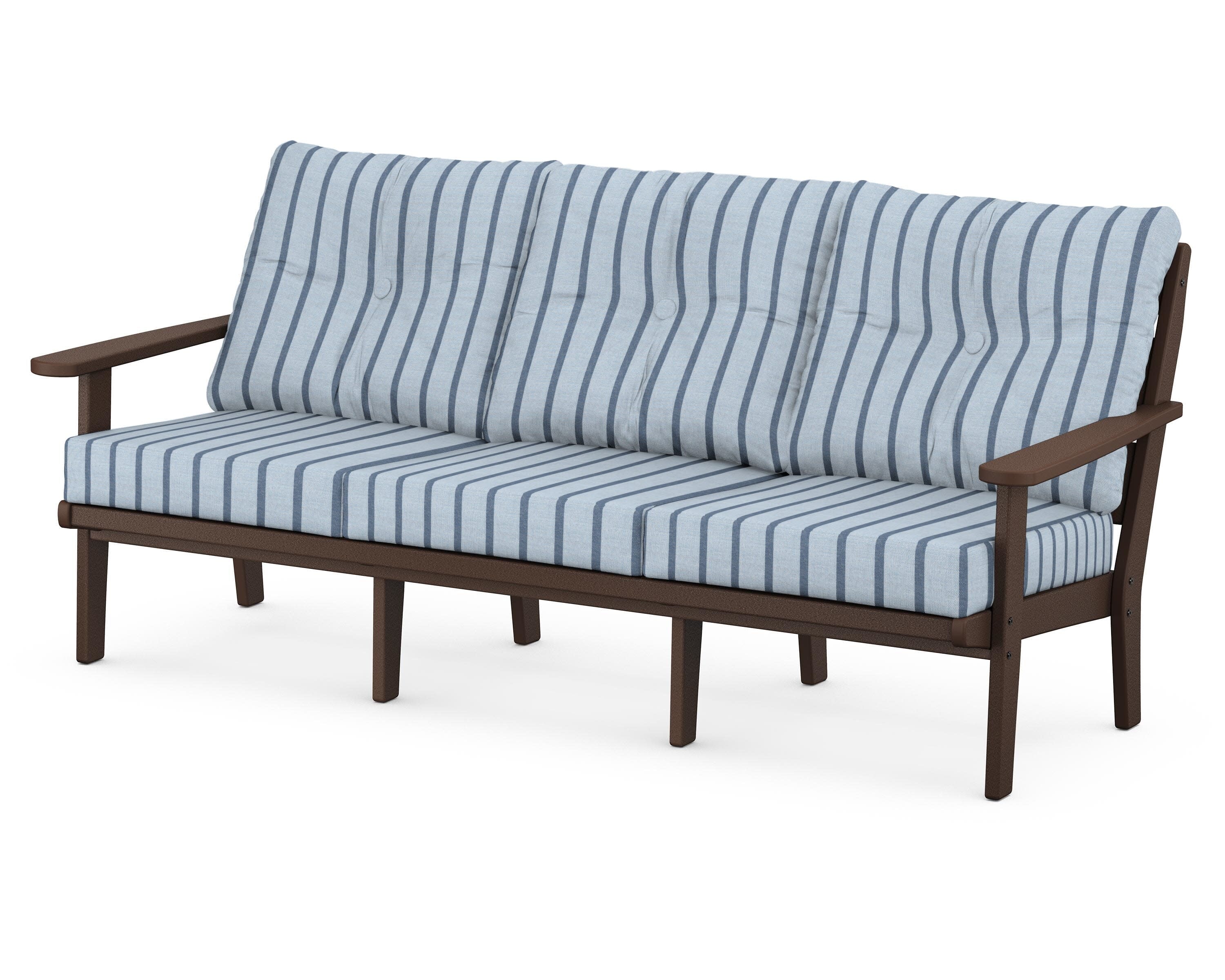 Lakeside Deep Seating Sofa in Mahogany / Unwind Sky
