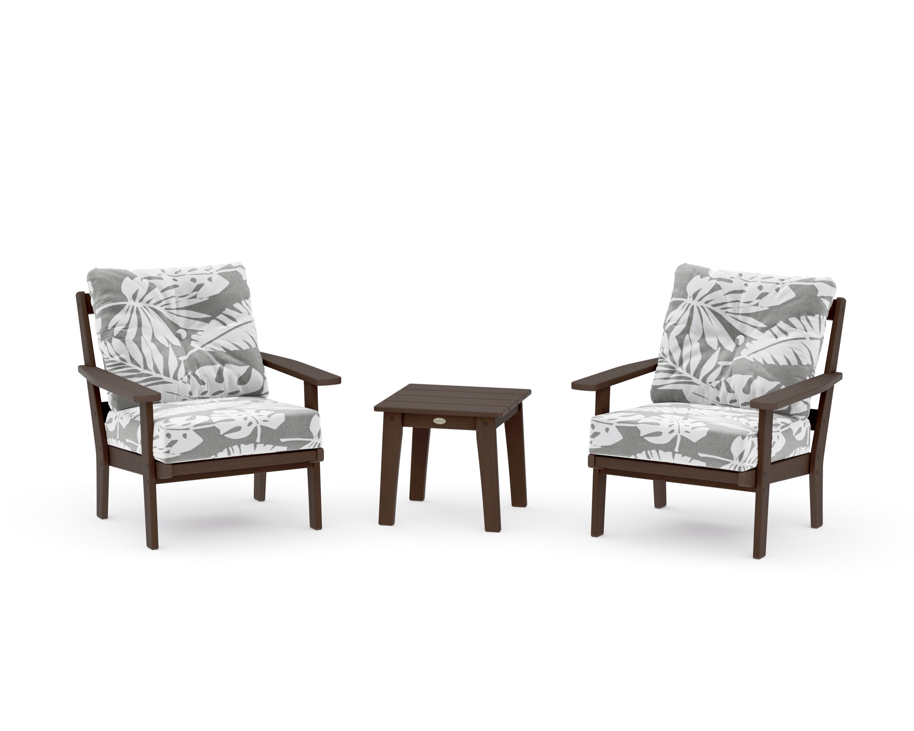 Prairie 3-Piece Deep Seating Set in Kona / Leaf Grey Mist