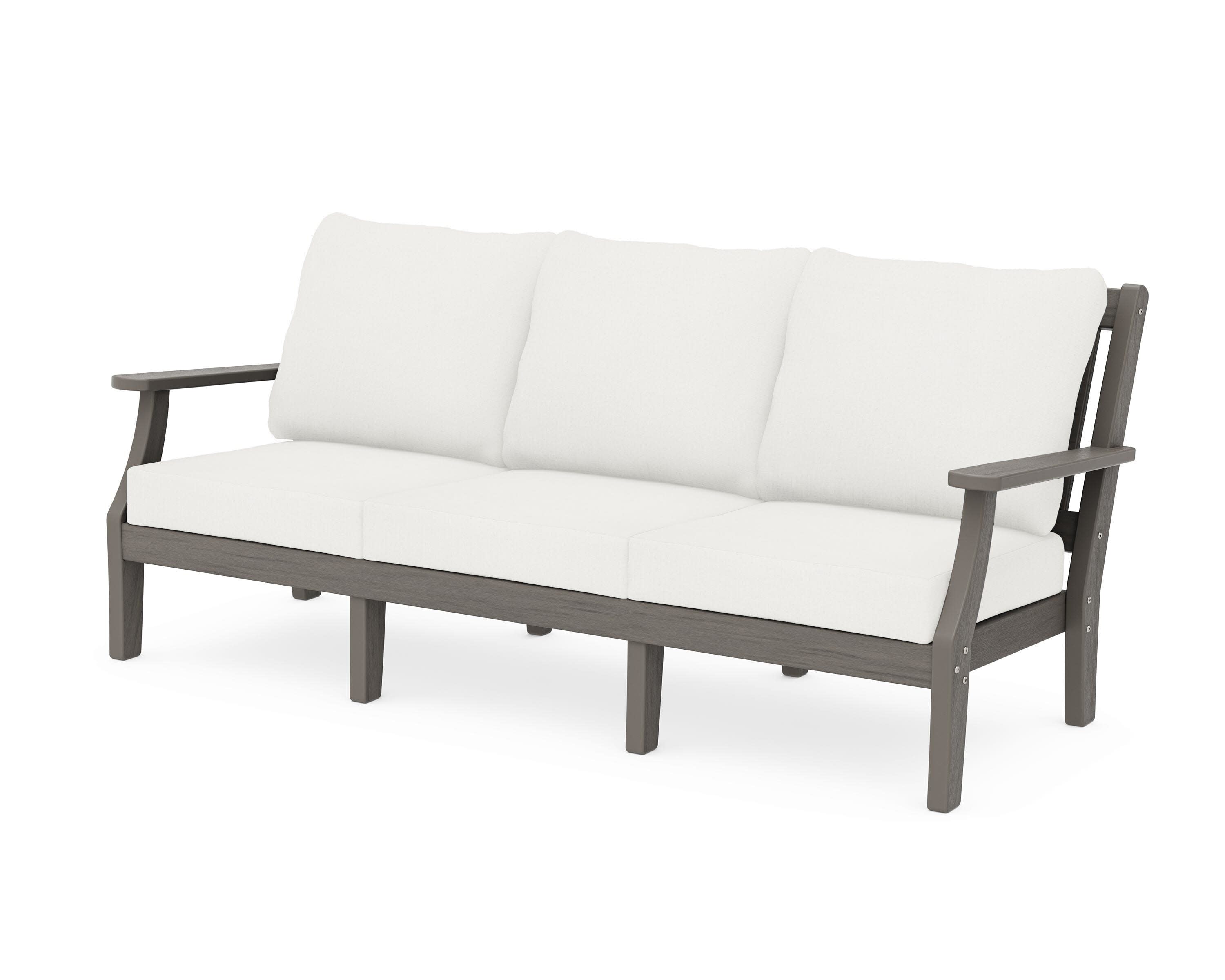 Chinoiserie Deep Seating Sofa in Driftwood / Natural Linen