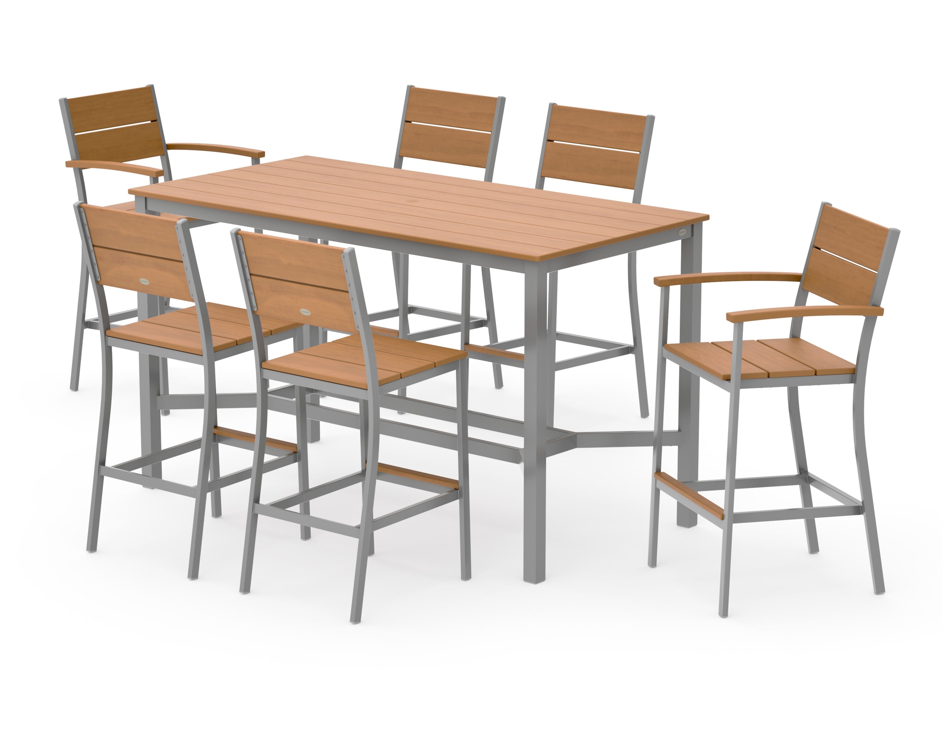 Main Street 7-Piece Bar Set in Silver / Natural