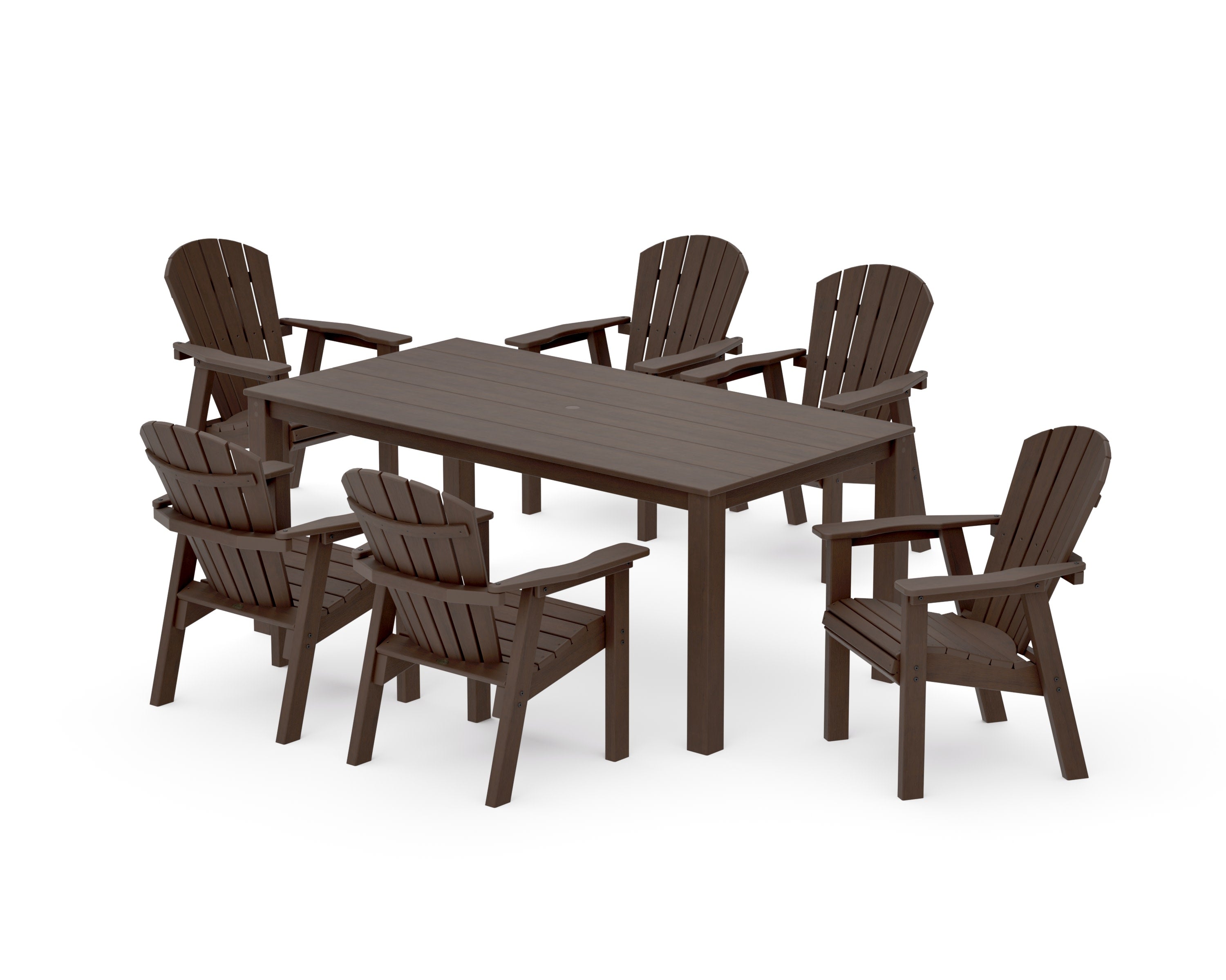 Seashell 7-Piece Parsons Dining Set in Kona