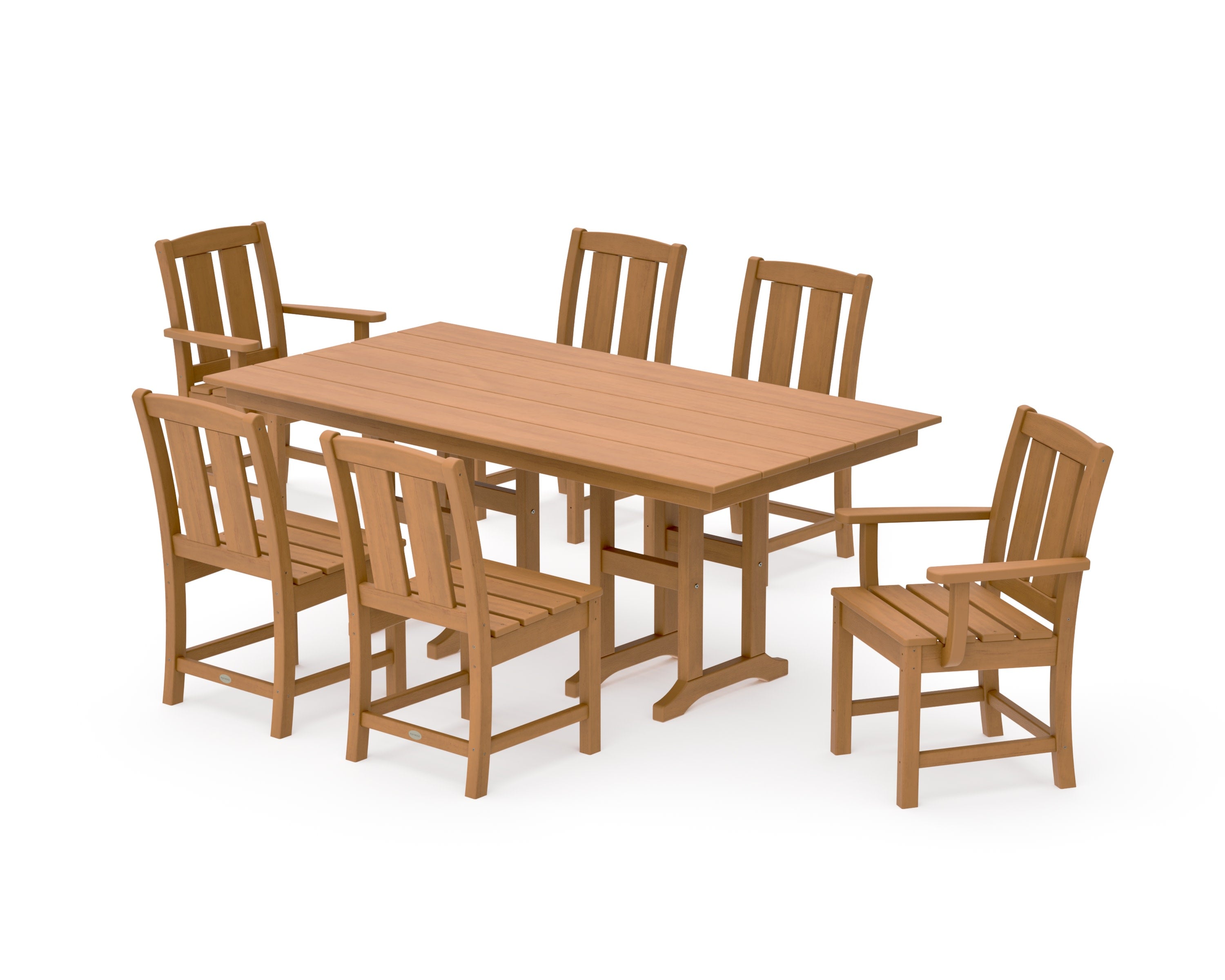 Mission 7-Piece Farmhouse Dining Set in Natural