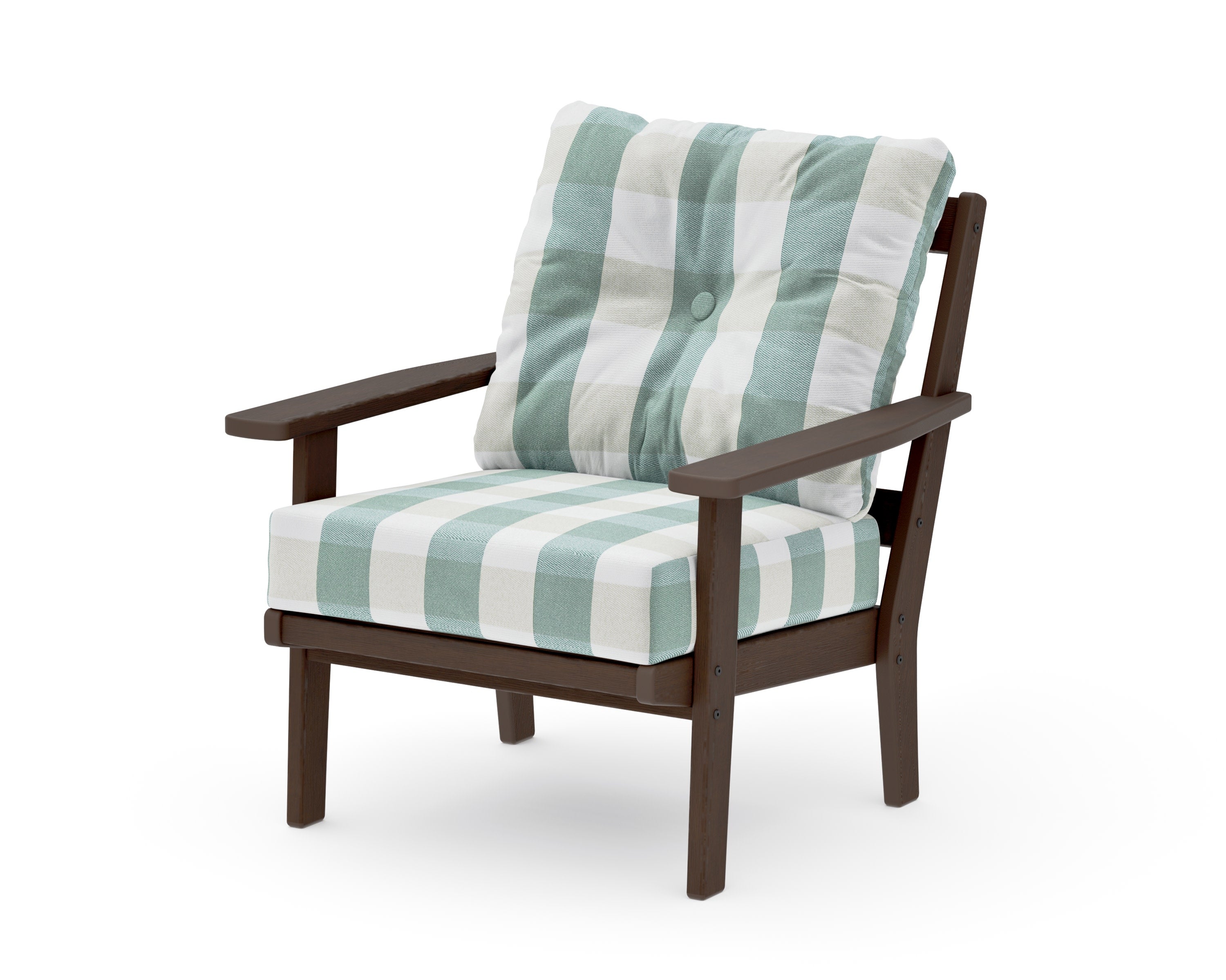 Prairie Deep Seating Chair in Kona / Buffalo Plaid Glacier Spa