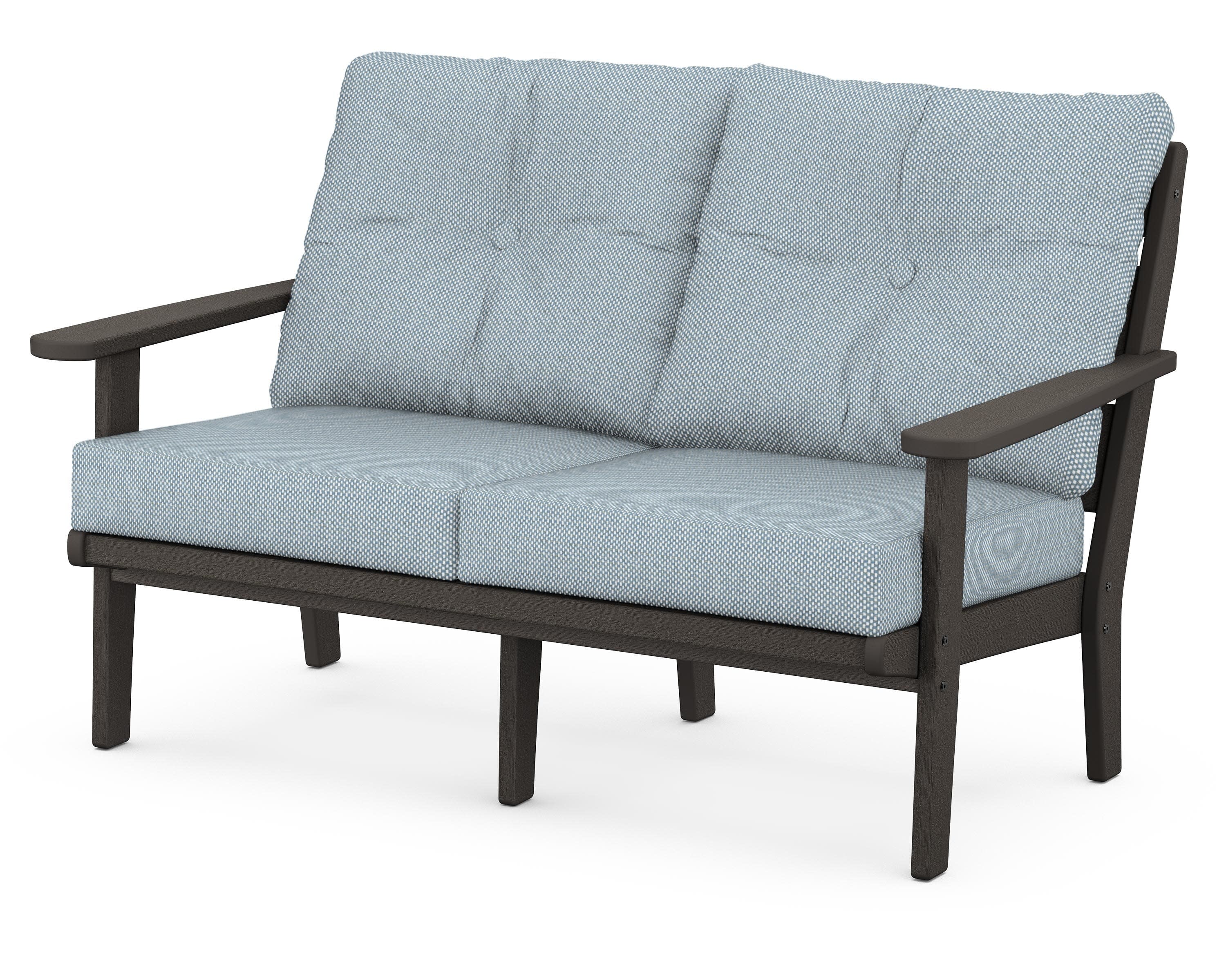 Lakeside Deep Seating Loveseat in Vintage Coffee / Exhale Sky