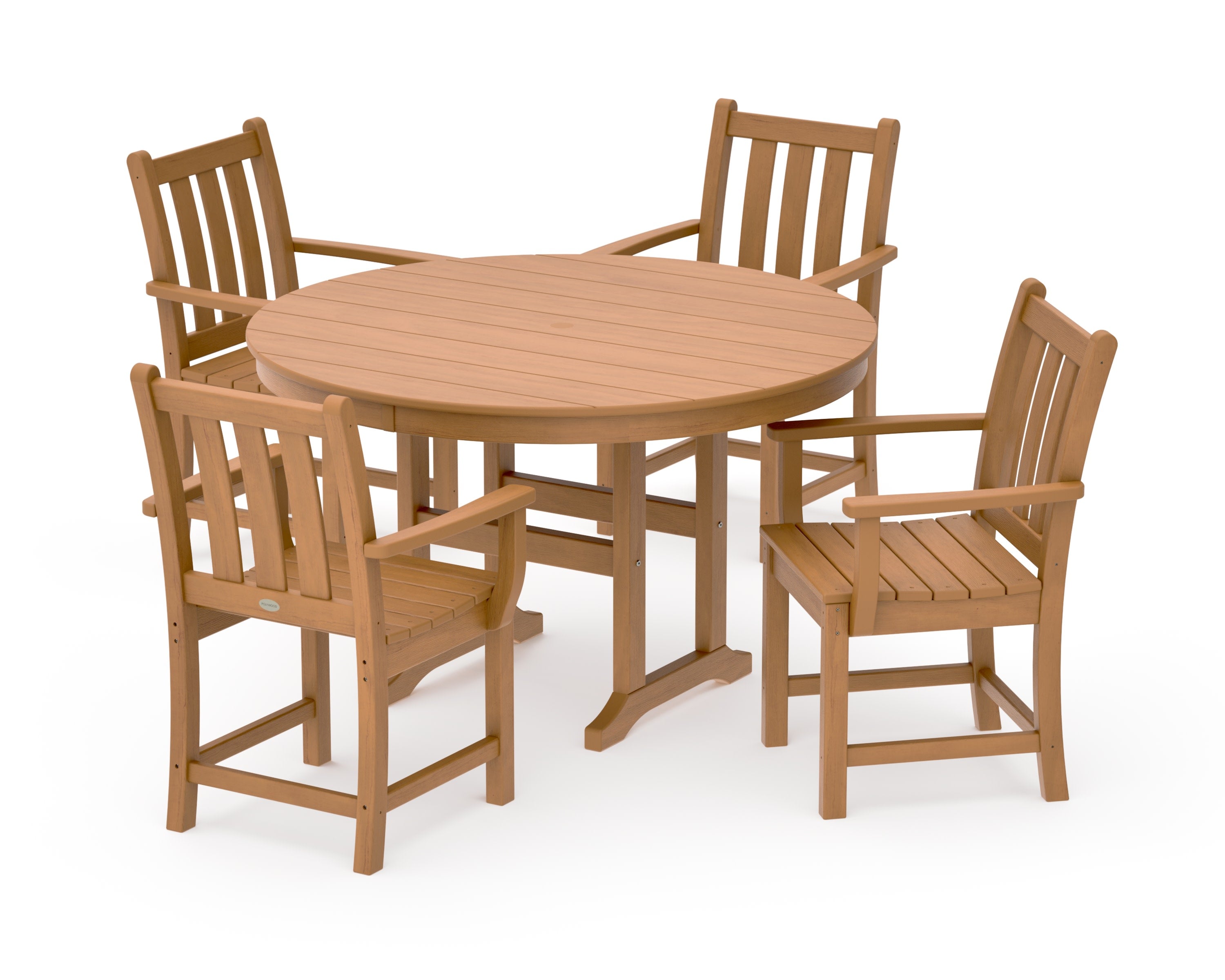 Traditional Garden 5-Piece Round Farmhouse Dining Set in Natural