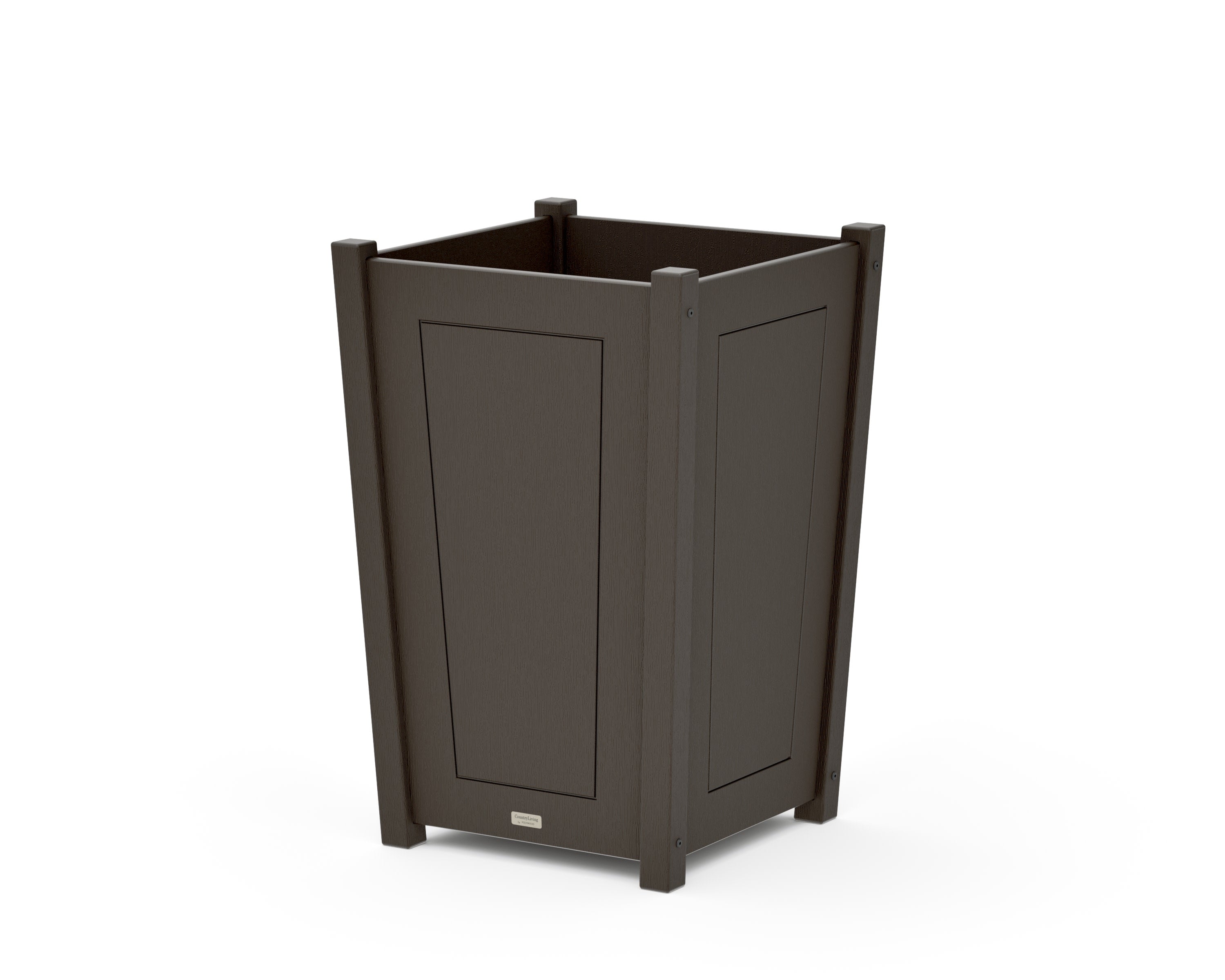 Country Living Large Tapered Square Planter Box in Vintage Coffee