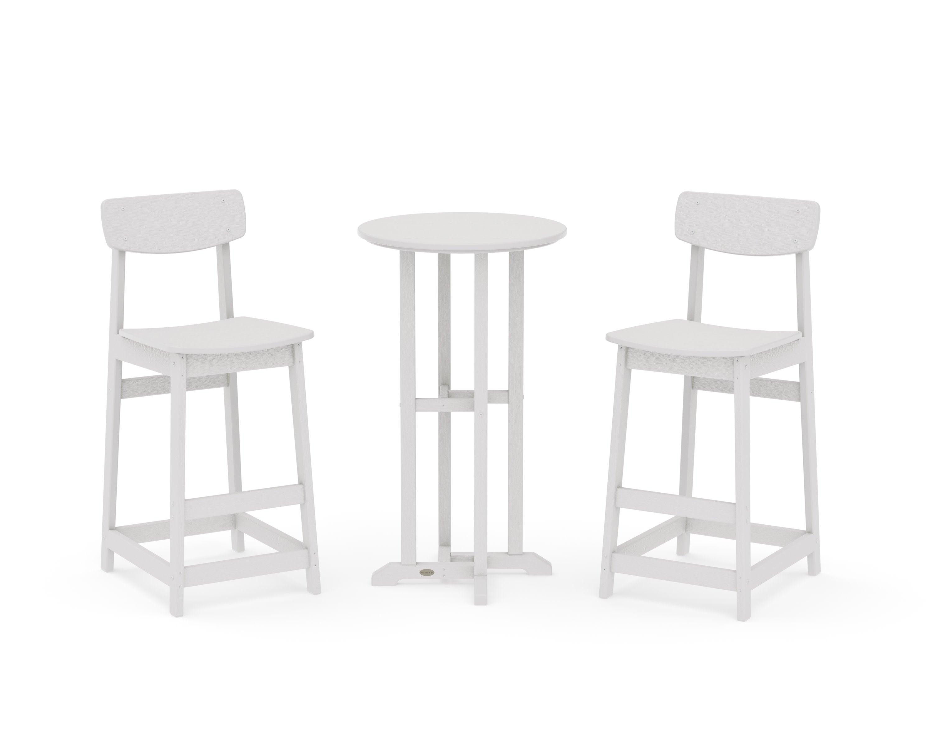 Modern Studio Urban Bar Chair 3-Piece Bistro Set in Vintage White