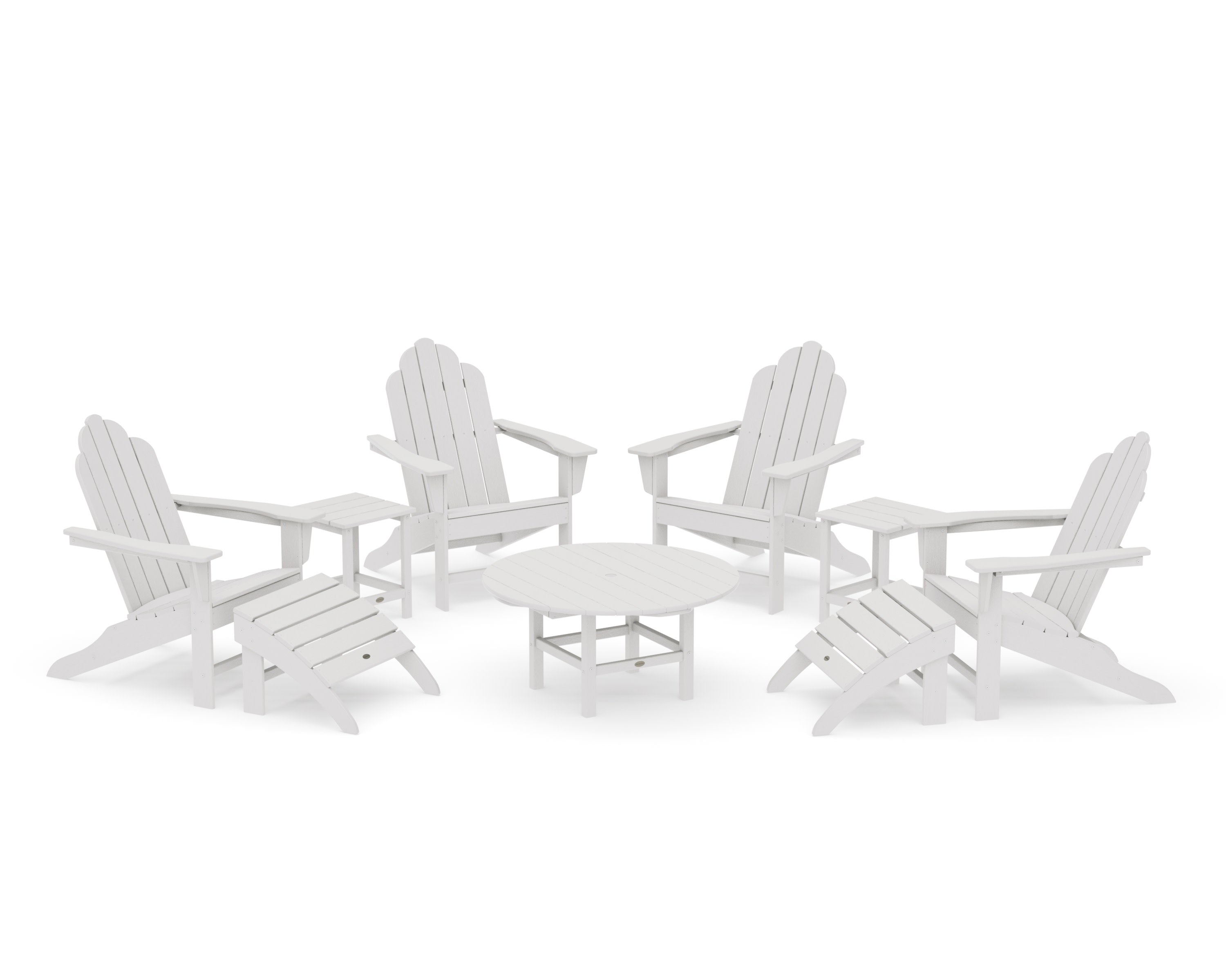 Long Island Adirondack 9-Piece Conversation Group in Vintage White