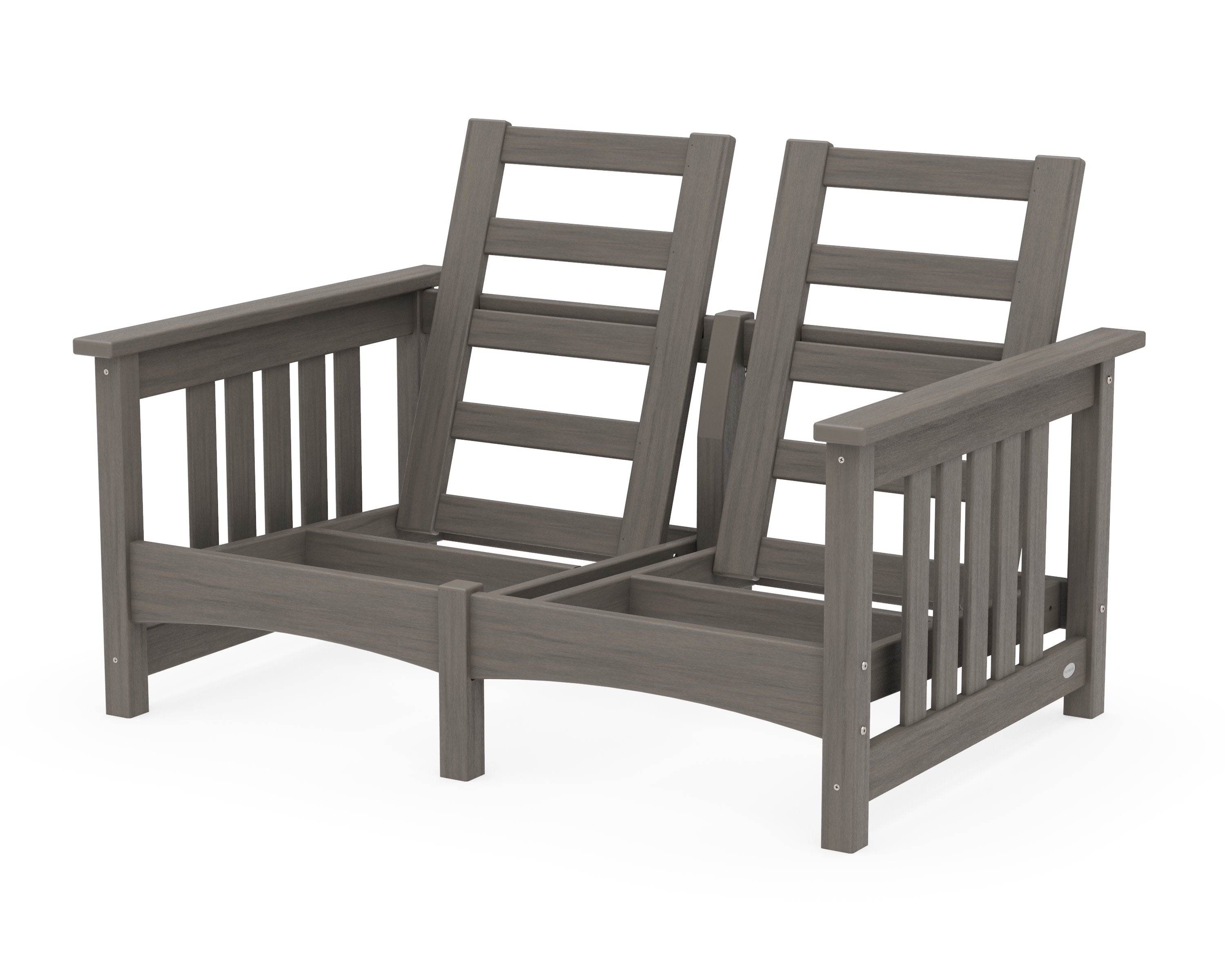 Club Mission Loveseat Frame in Driftwood
