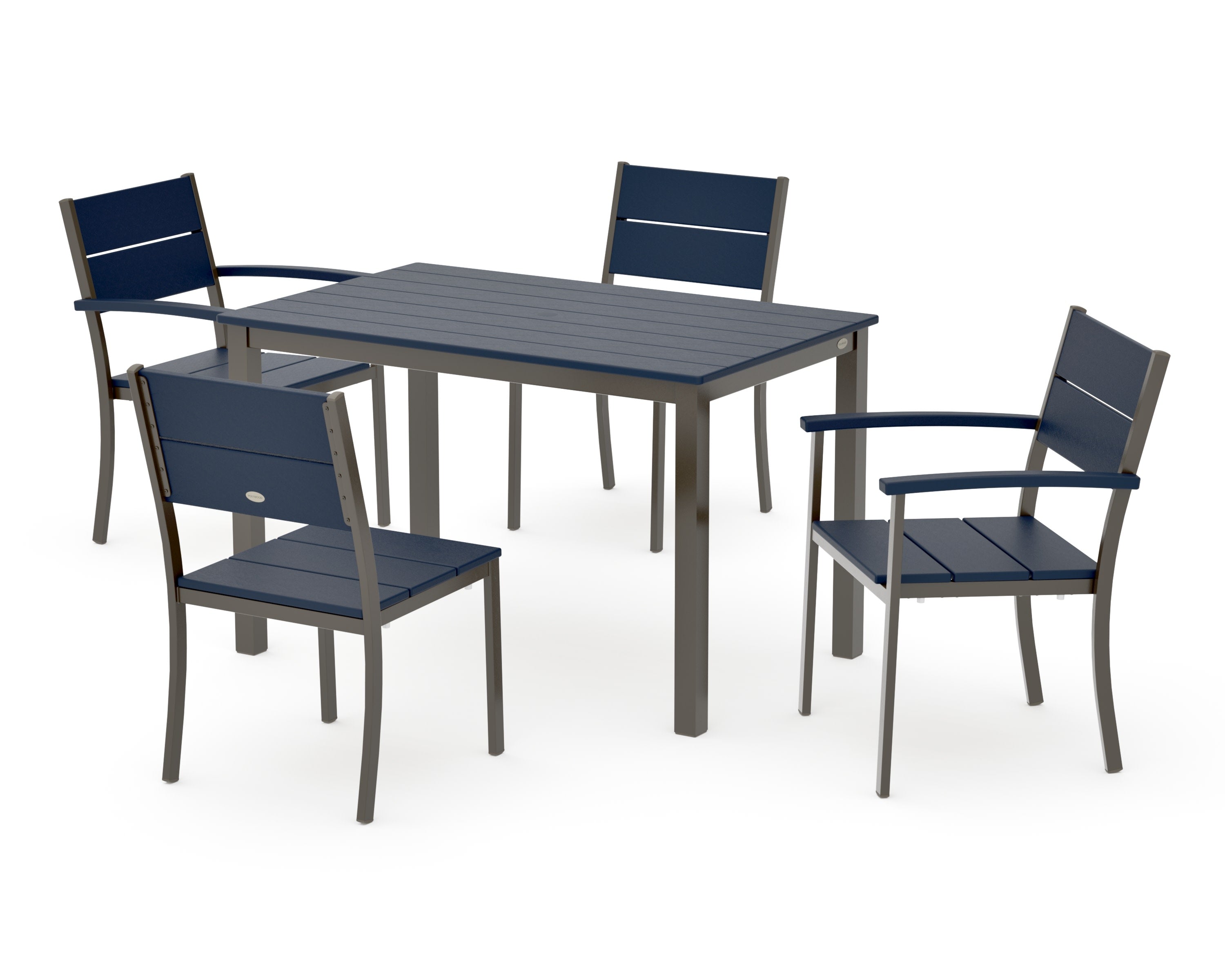 Main Street 5-Piece Dining Set in Bronze / Navy