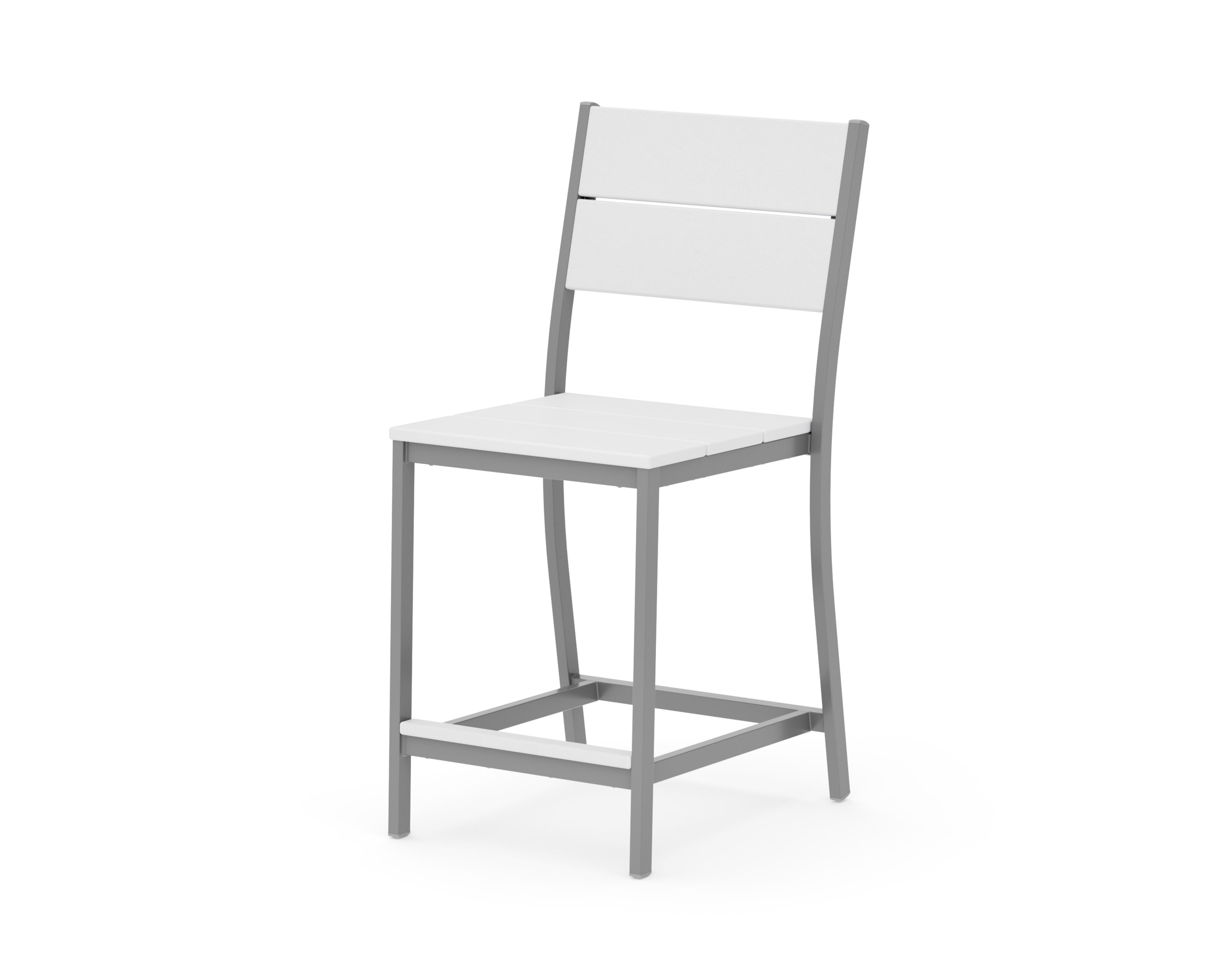 Main Street Counter Side Chair in Silver / White
