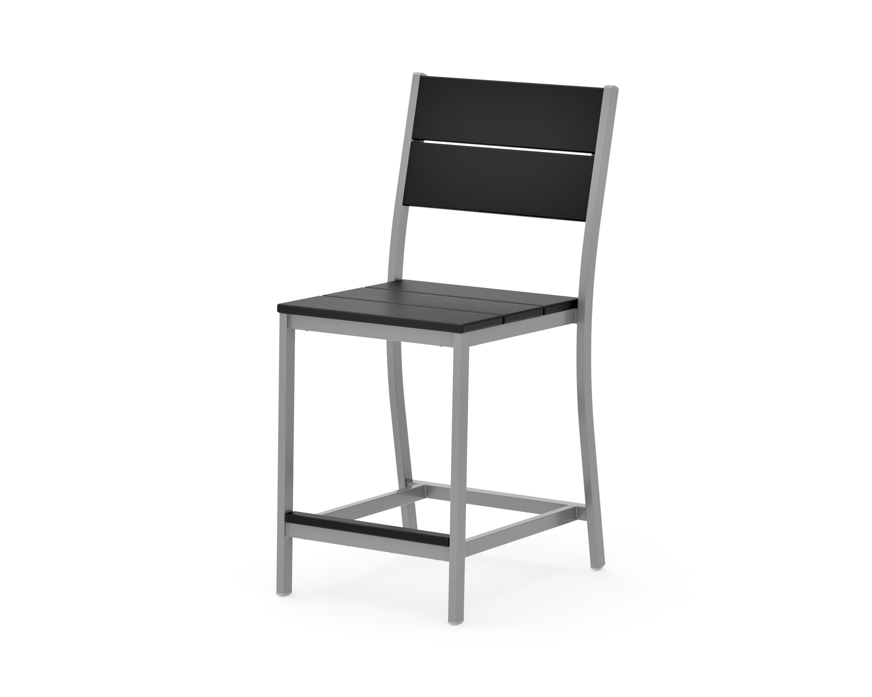 Main Street Counter Side Chair in Silver / Black