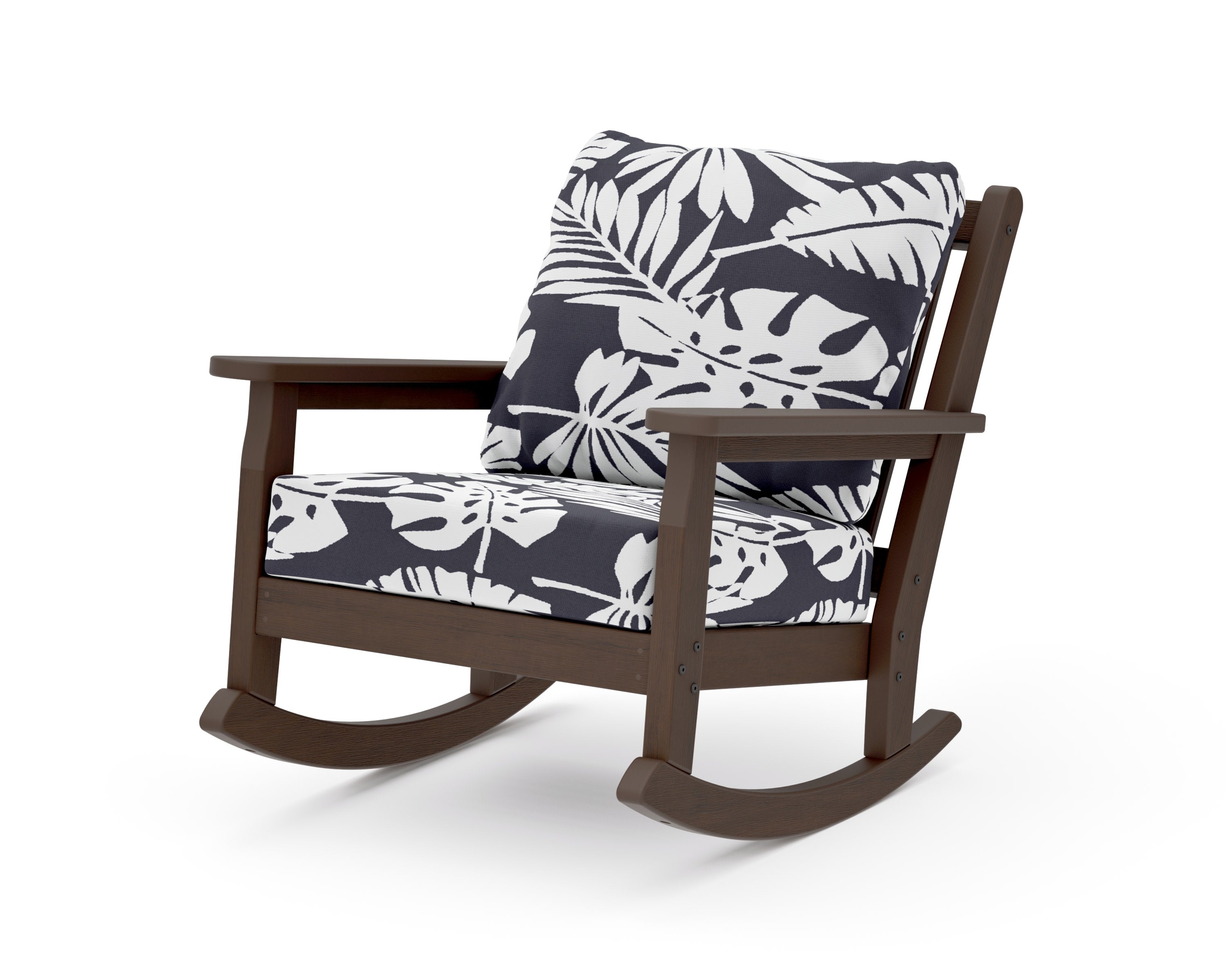 Chippendale Deep Seating Rocking Chair in Kona / Leaf Navy