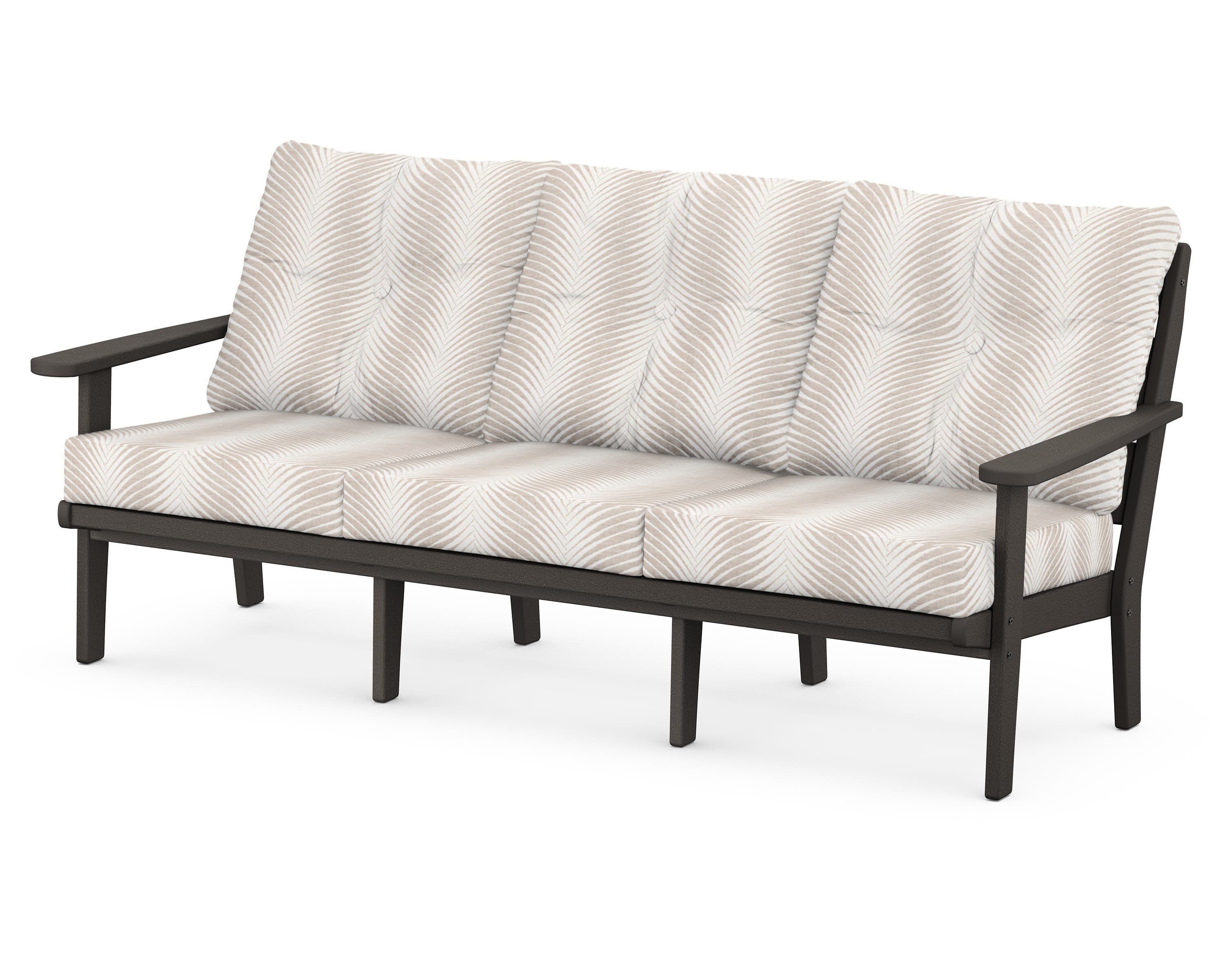 Lakeside Deep Seating Sofa in Vintage Coffee / Clock Out Cloud