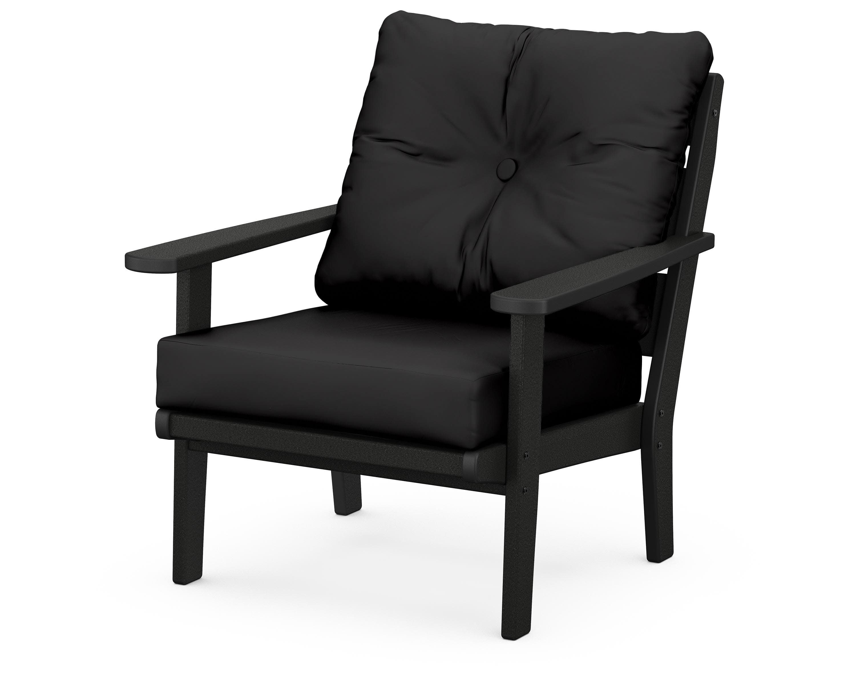 Lakeside Deep Seating Chair in Black / Canvas Black