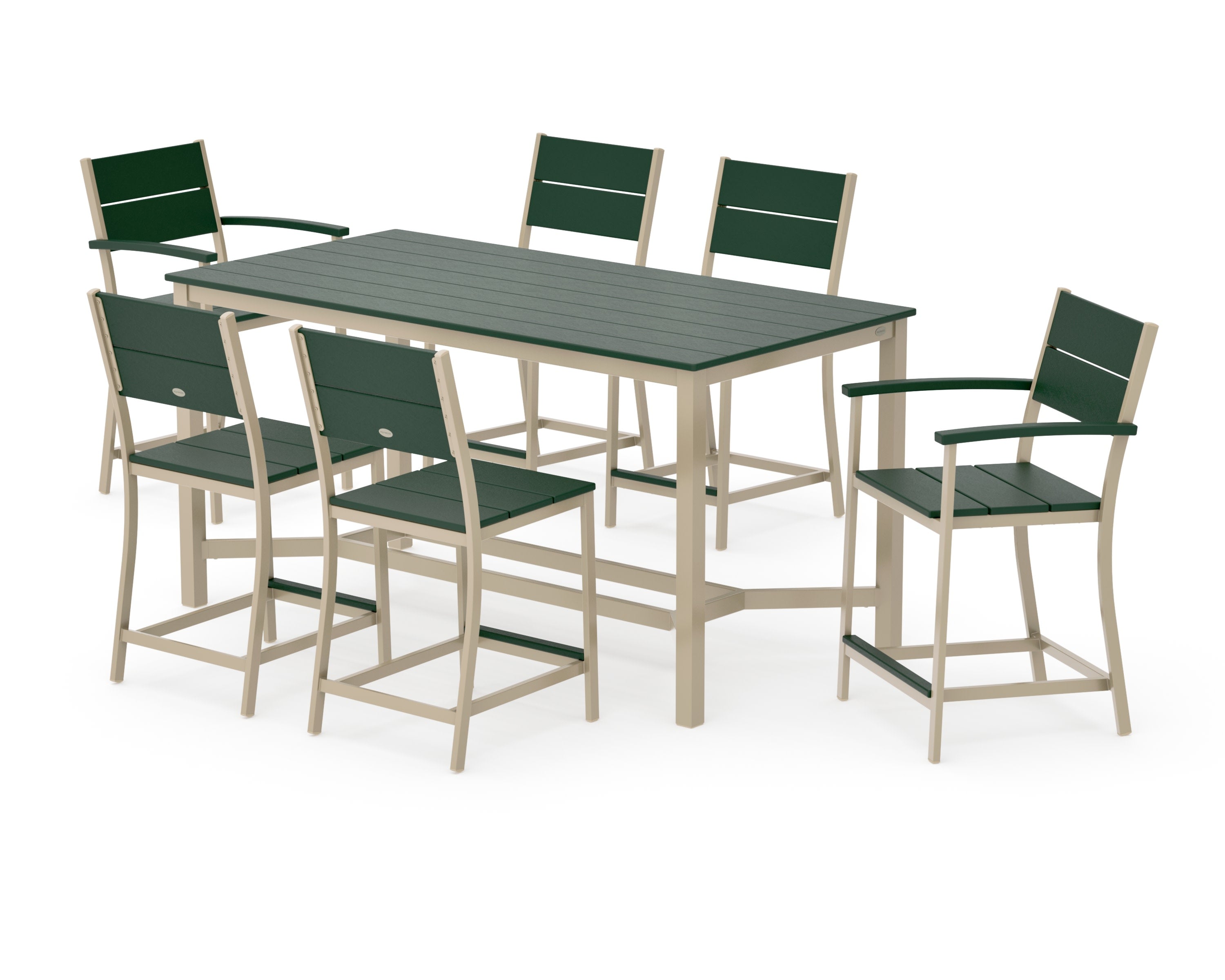Main Street 7-Piece Counter Set in Sand / Green