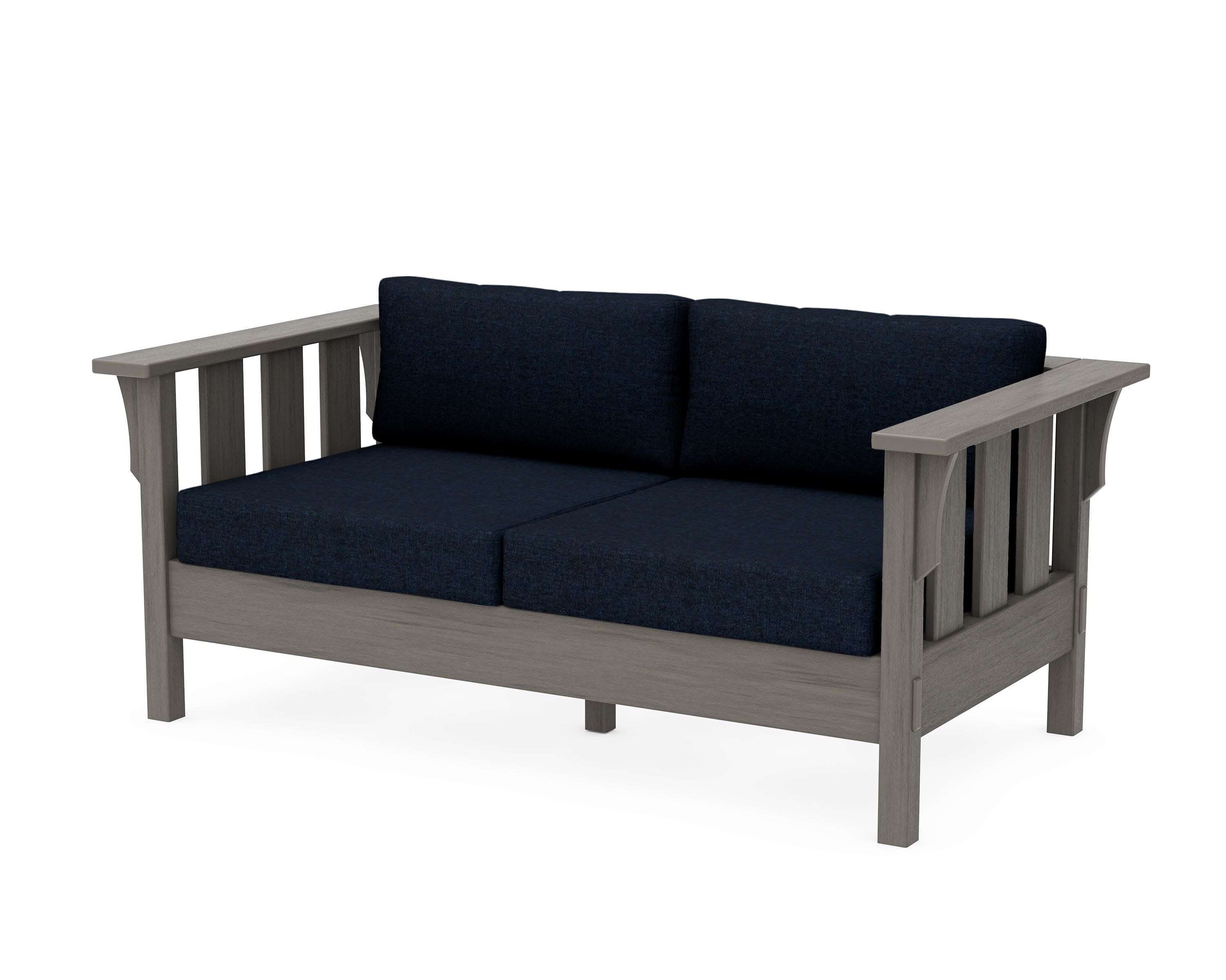 Acadia Deep Seating Loveseat in Driftwood / Marine Indigo