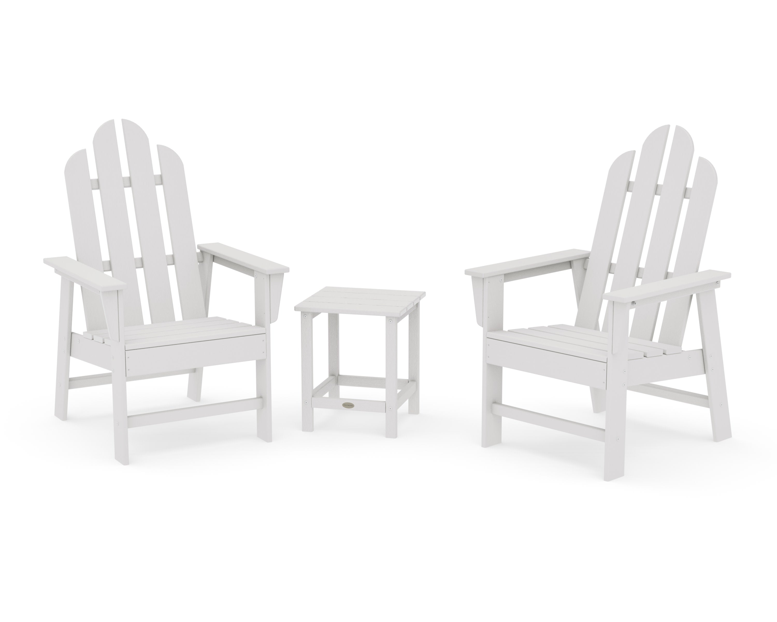 Long Island 3-Piece Upright Adirondack Chair Set in Vintage White