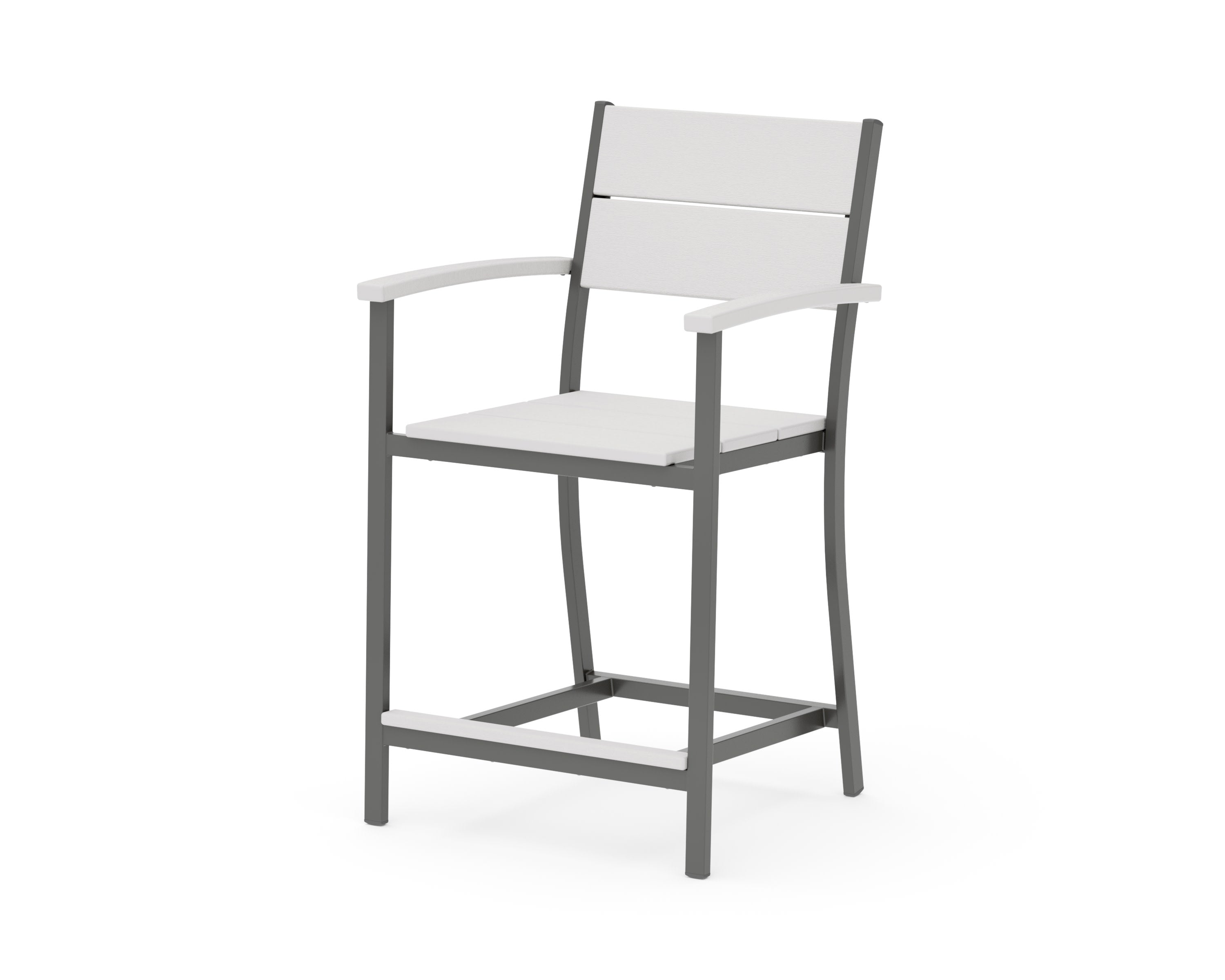 Main Street Counter Arm Chair in Charcoal / Vintage White
