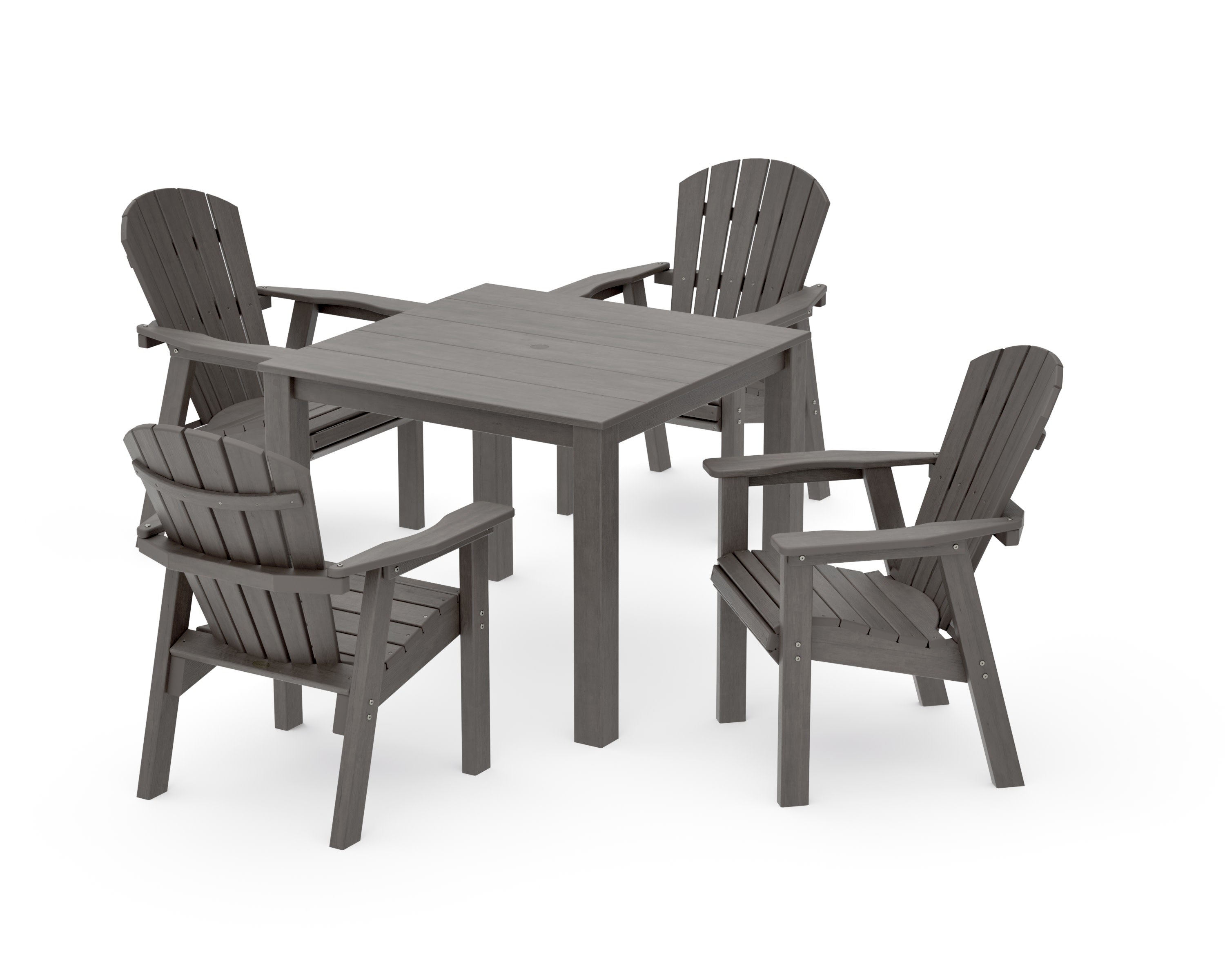 Seashell Coast 5-Piece Parsons Dining Set in Driftwood