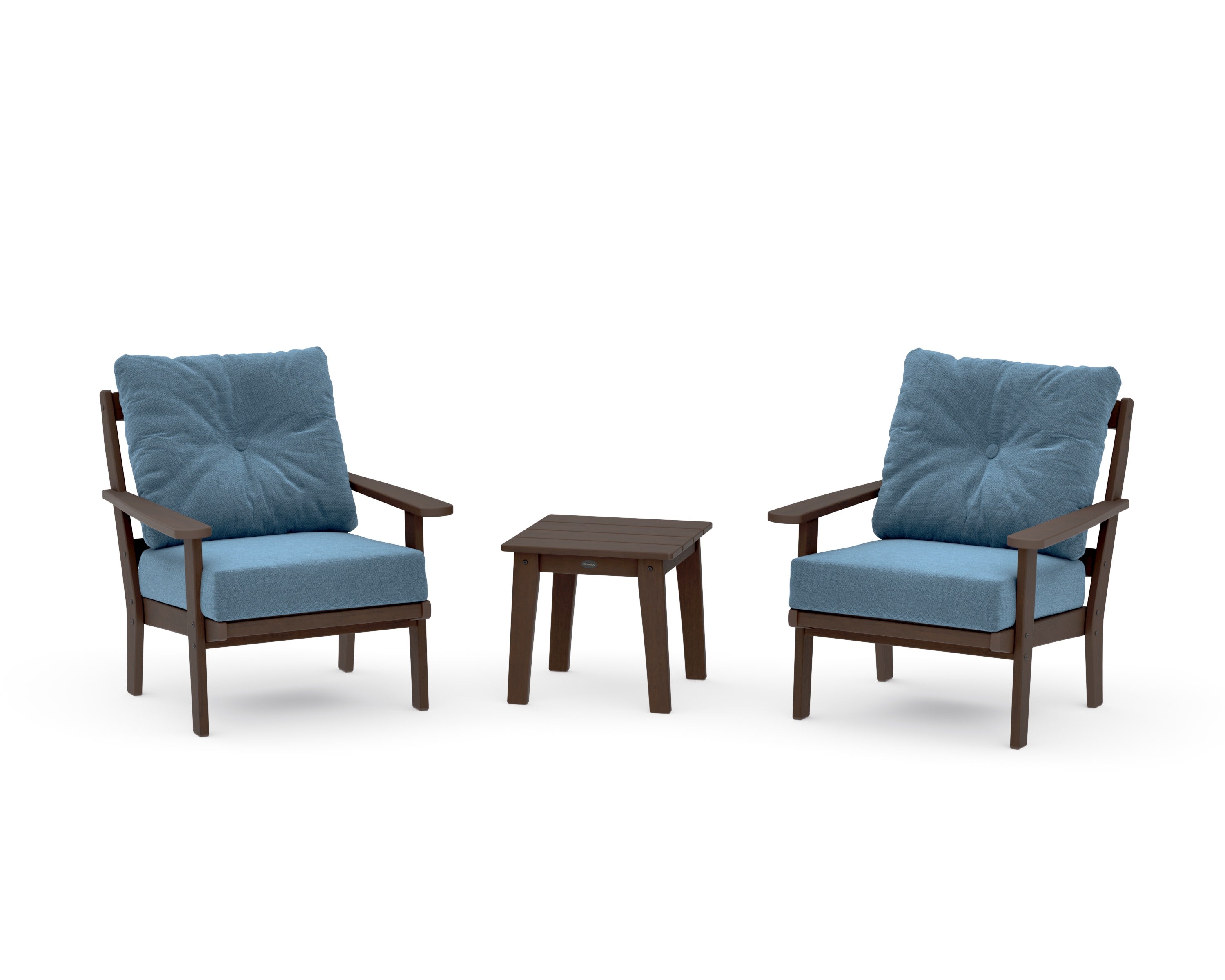 Mission 3-Piece Deep Seating Set in Kona / Sky Blue