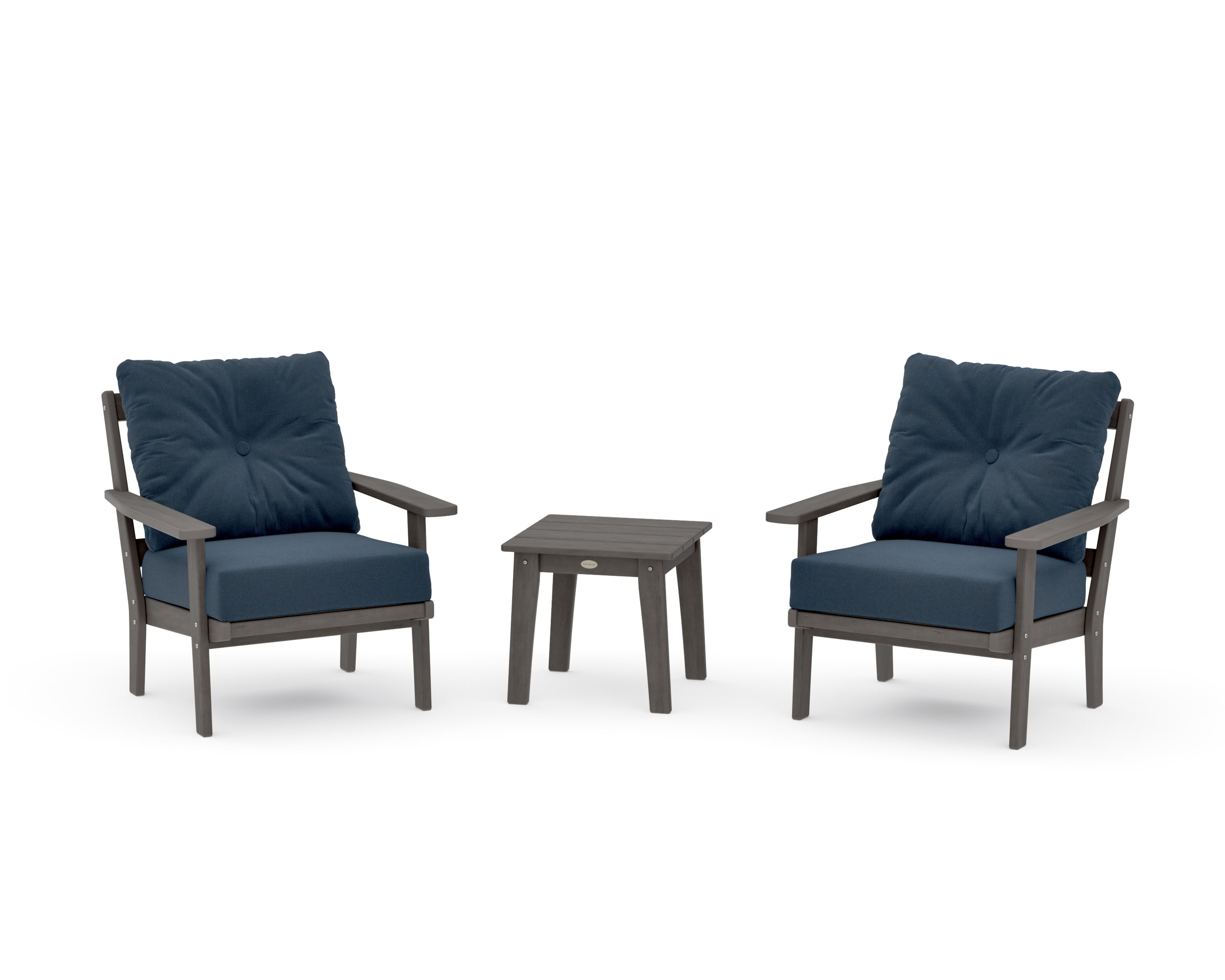 Prairie 3-Piece Deep Seating Set in Driftwood / Marine Indigo