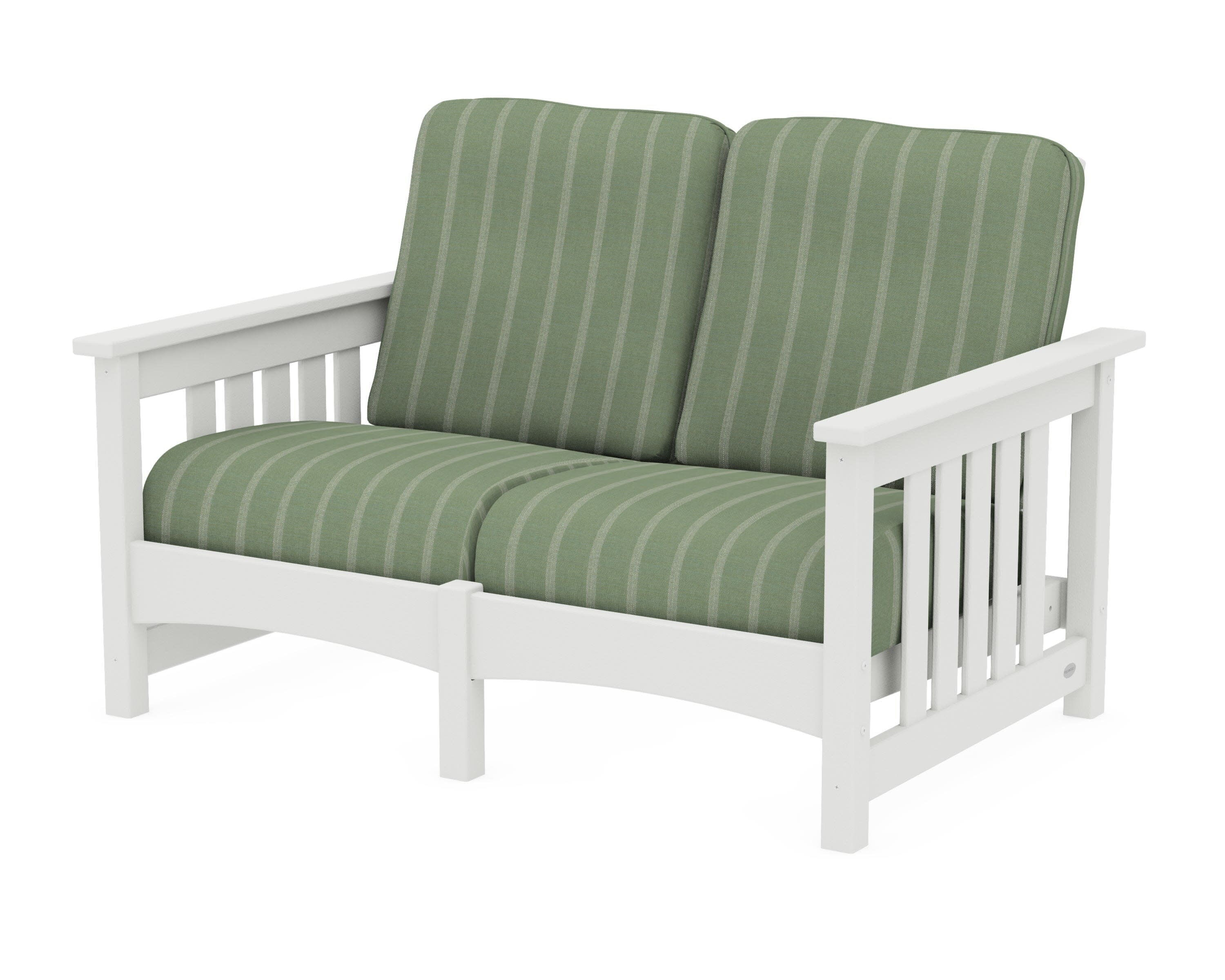 Club Mission Loveseat in Vintage White / Unwind Rainwashed