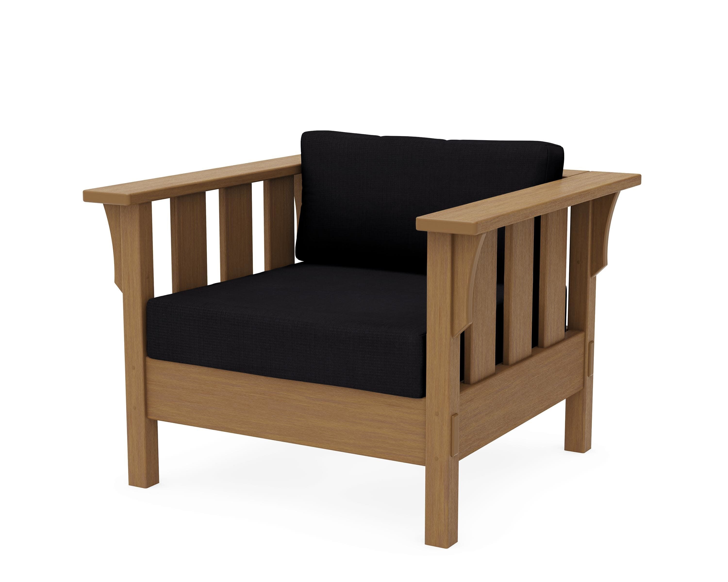 Acadia Deep Seating Chair in Natural / Midnight Linen