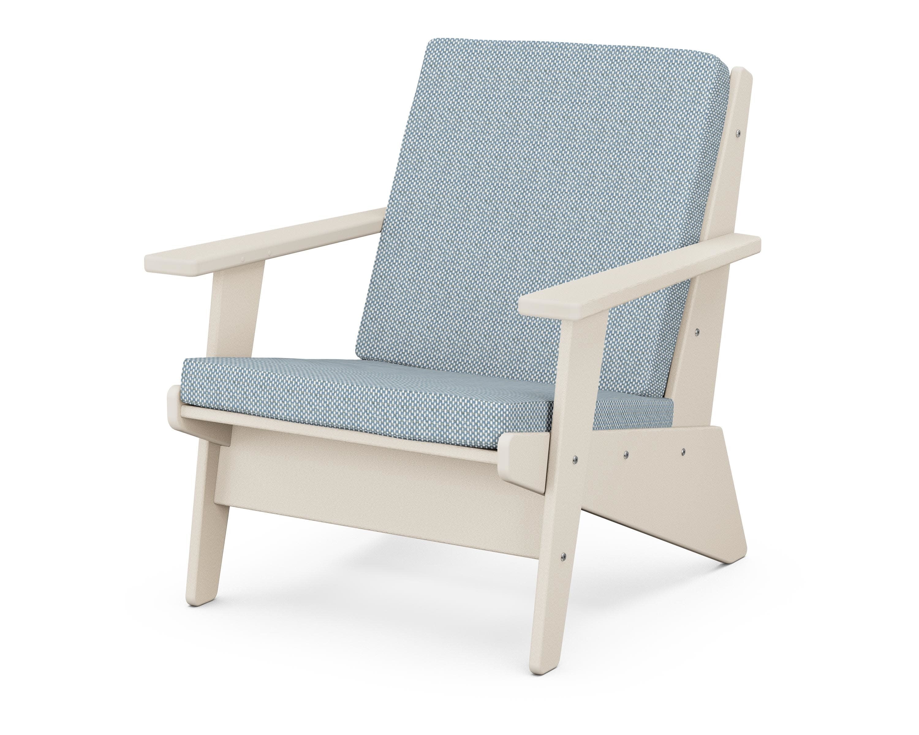 Riviera Modern Lounge Chair in Sand / Exhale Sky