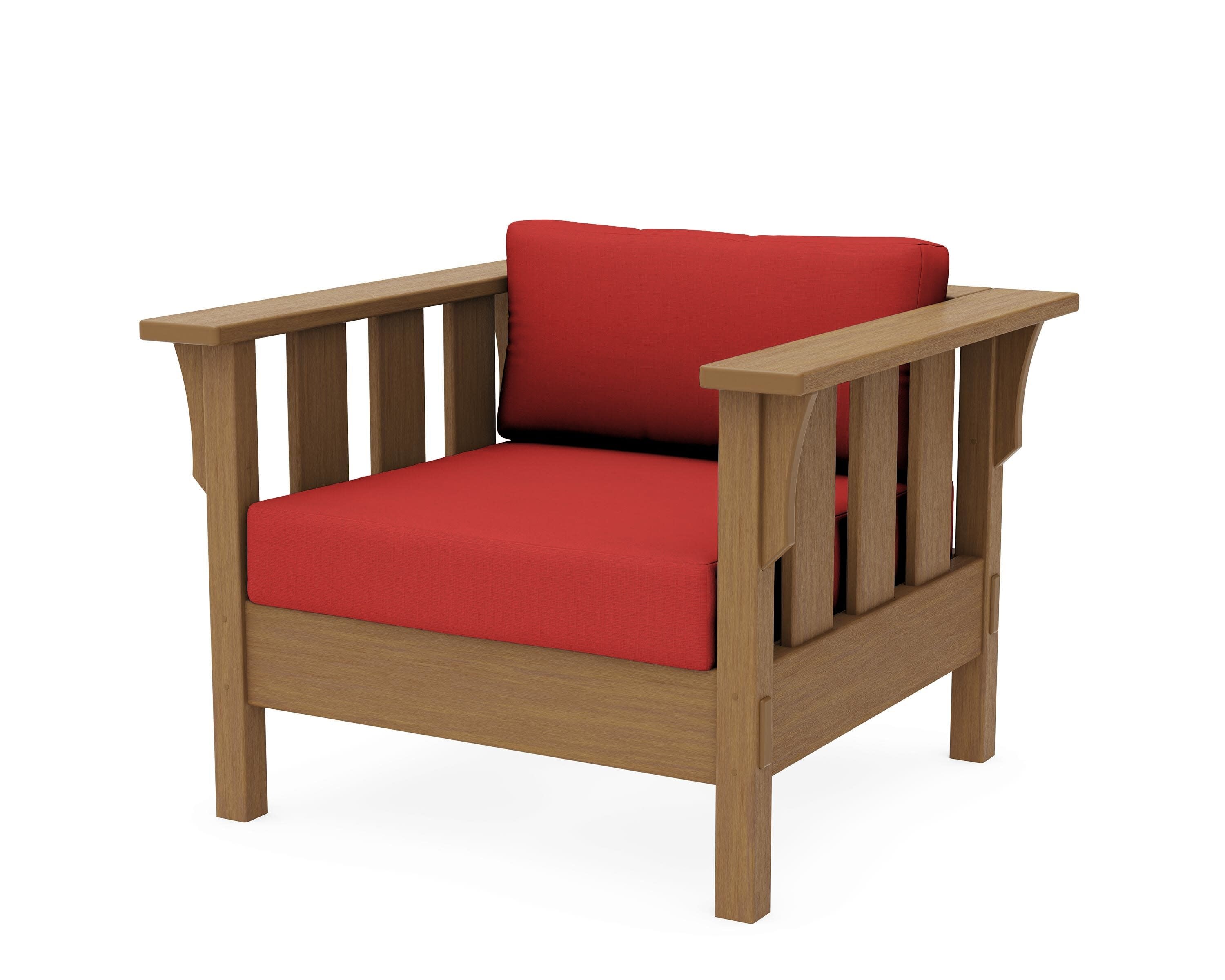 Acadia Deep Seating Chair in Natural / Crimson Linen
