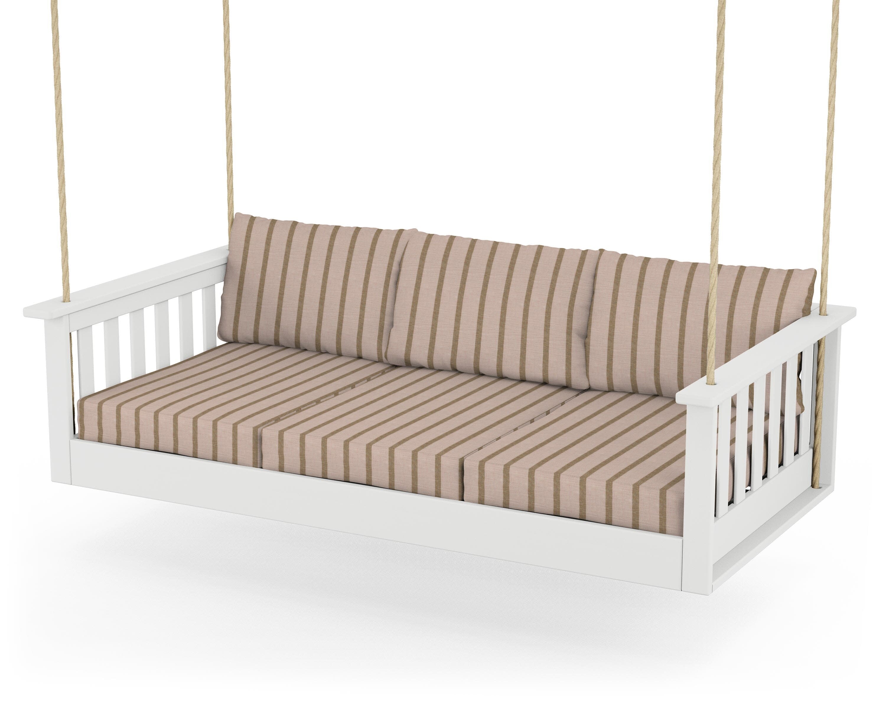 Vineyard Daybed Swing in White / Unwind Cameo