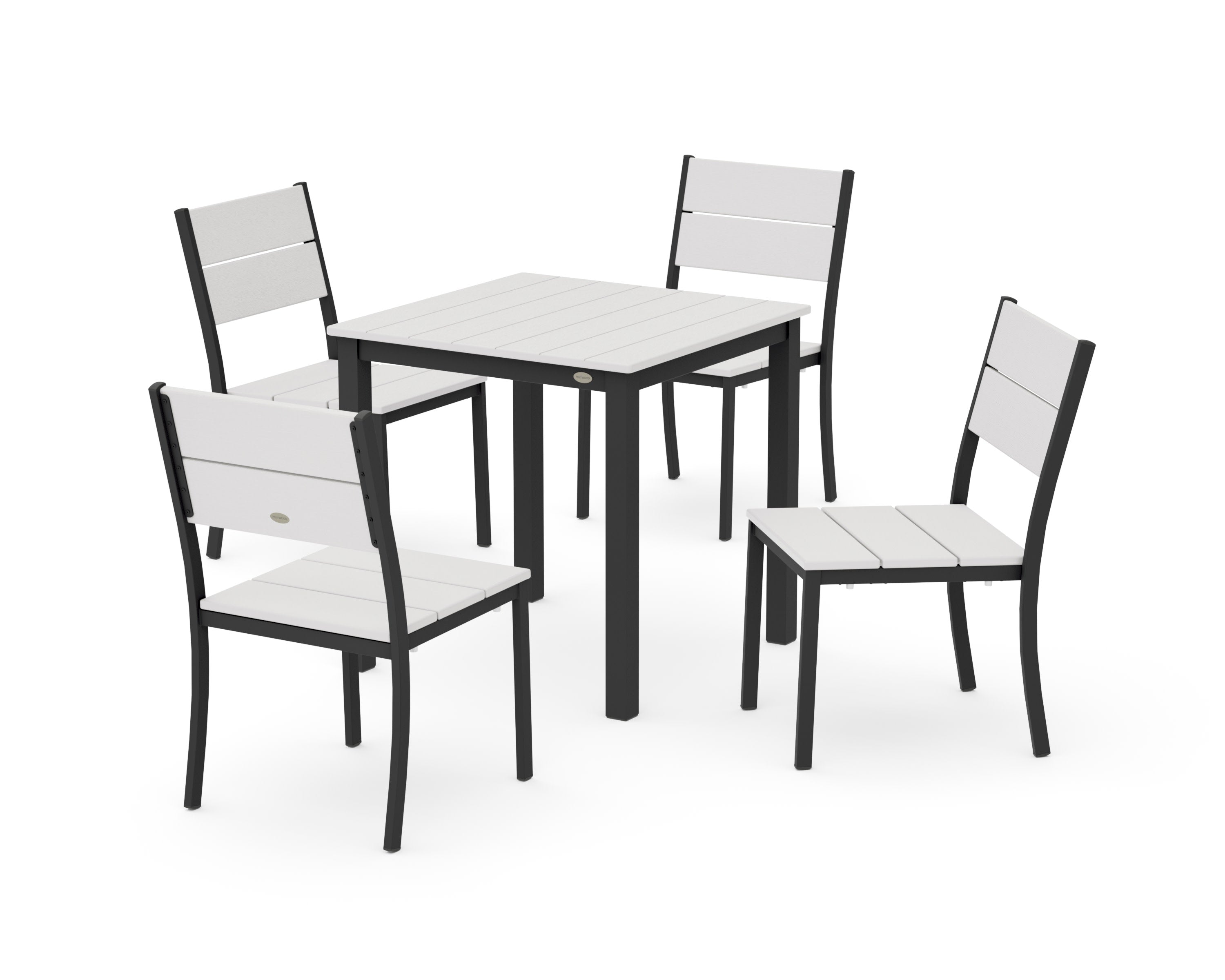 Main Street 5-Piece Square Dining Set- Small in Black / Vintage White