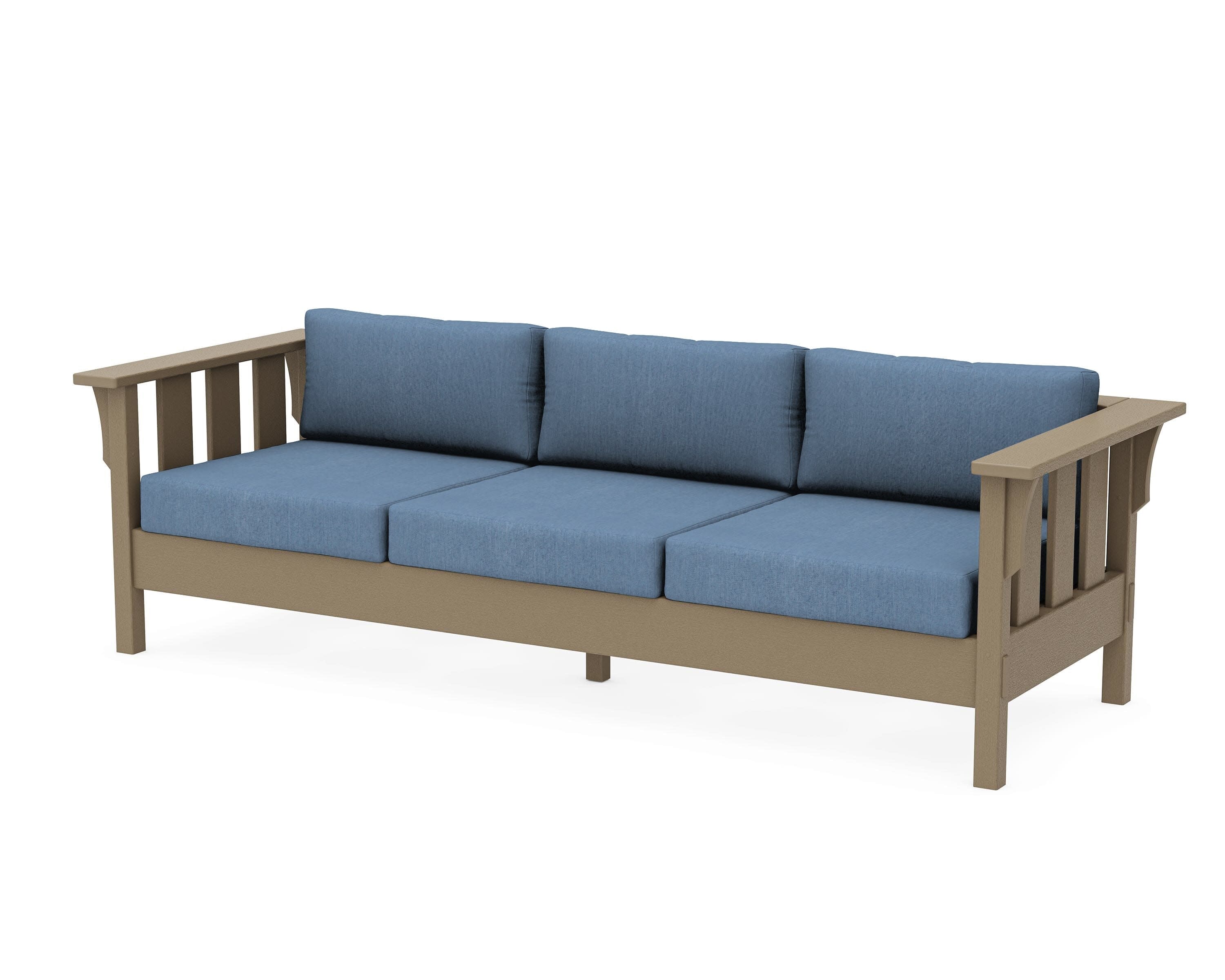 Acadia Deep Seating Sofa in Vintage Sahara / Sky Blue