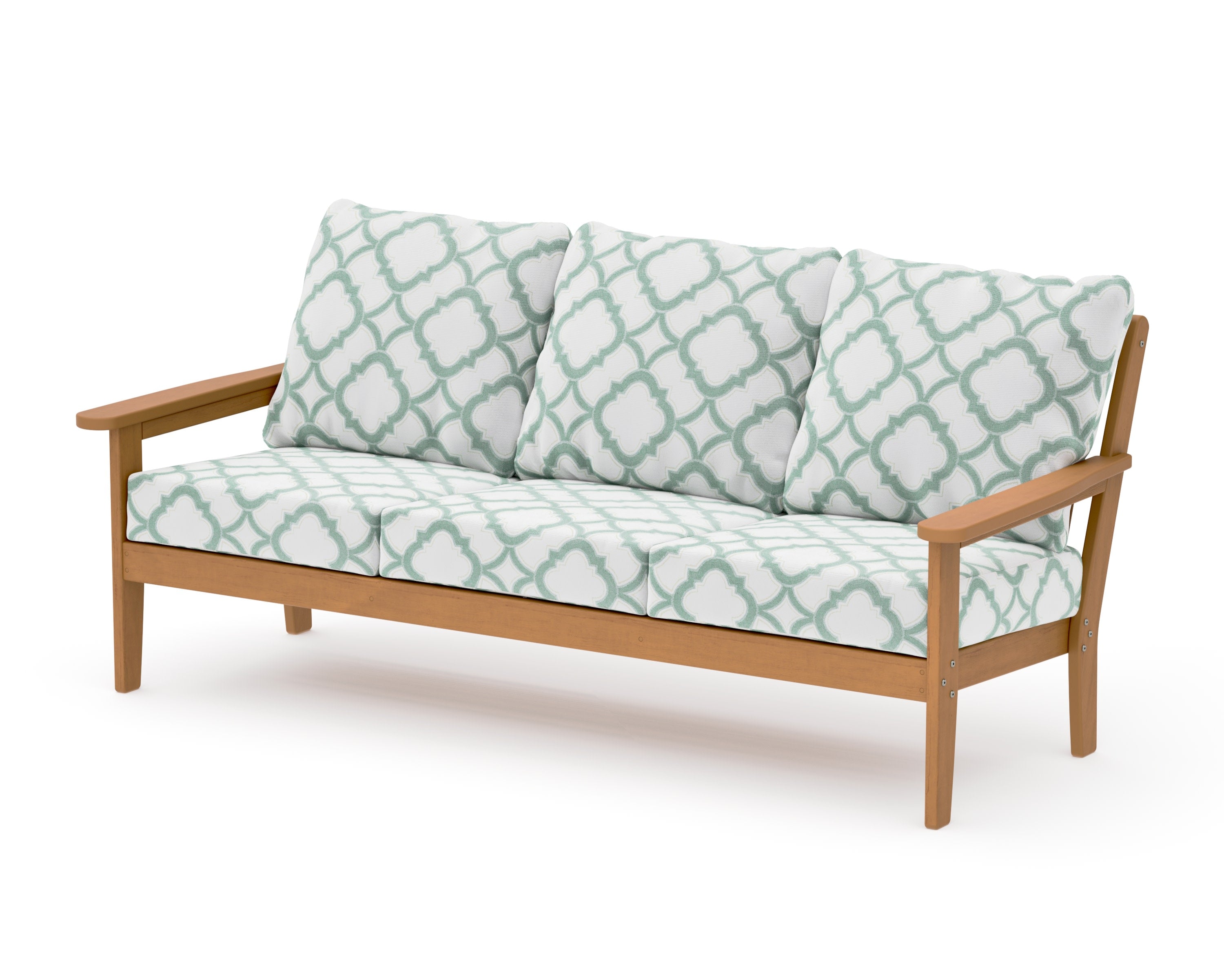 Cottage Deep Seating Sofa in Natural / Trellis Glacier Spa