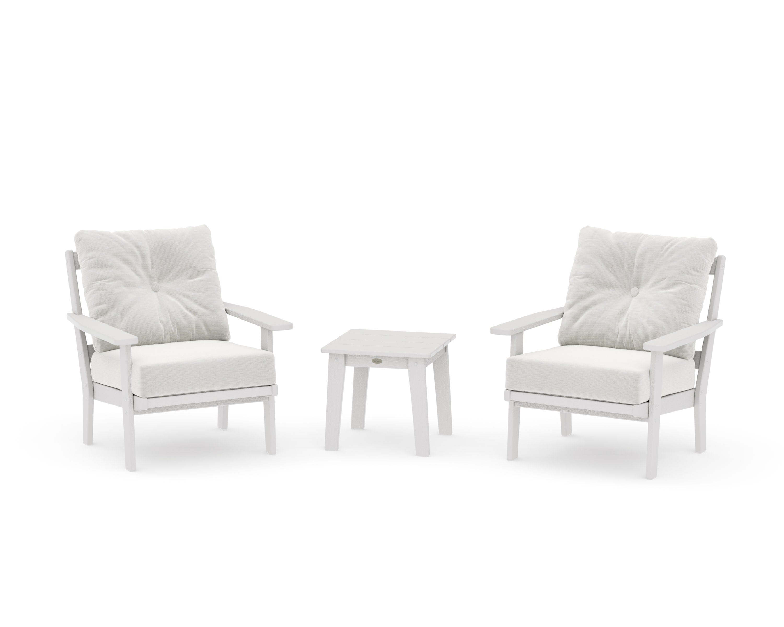 Prairie 3-Piece Deep Seating Set in Vintage White / Natural Linen