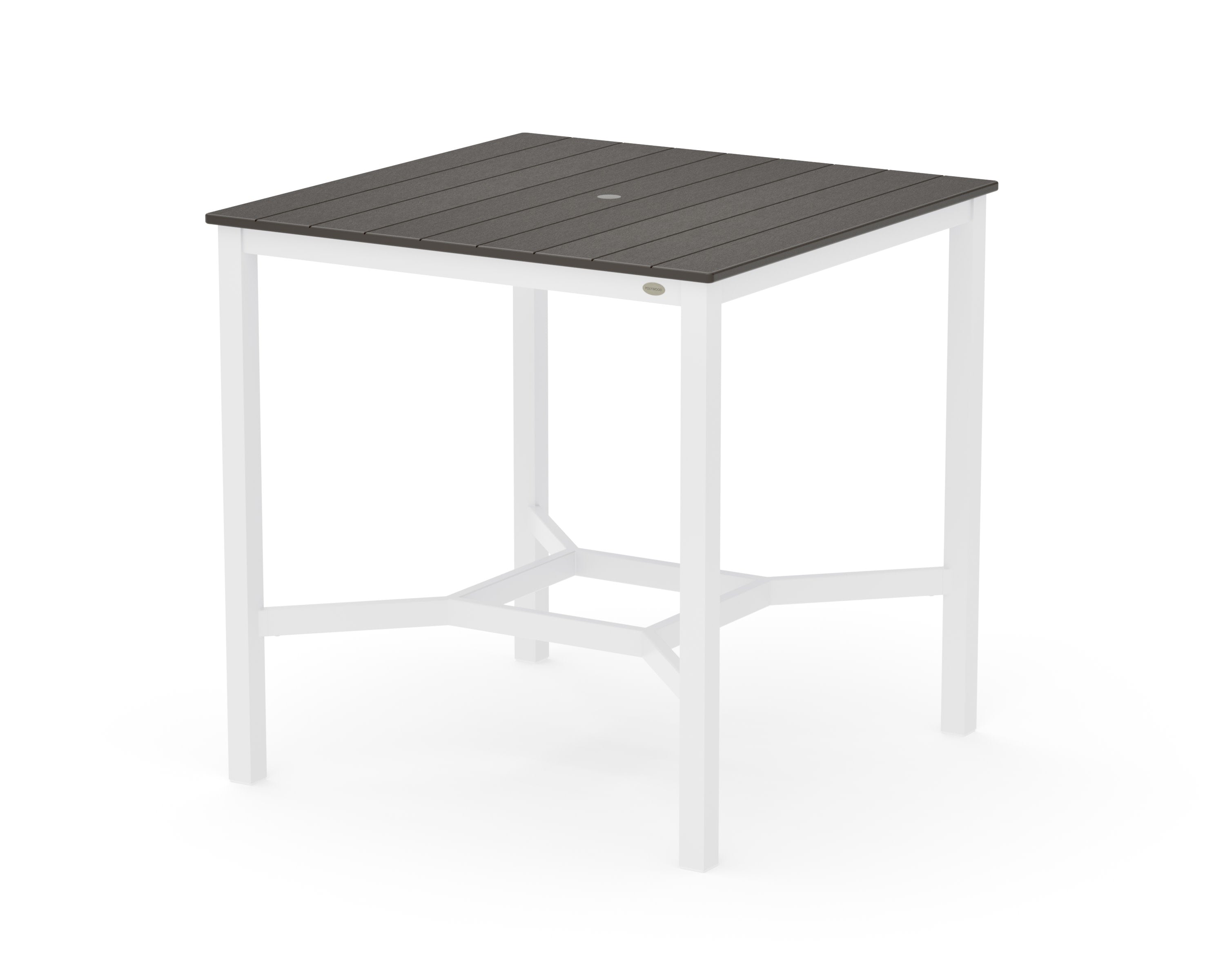 Main Street 42 x 42 Bar Table in White / Vintage Coffee