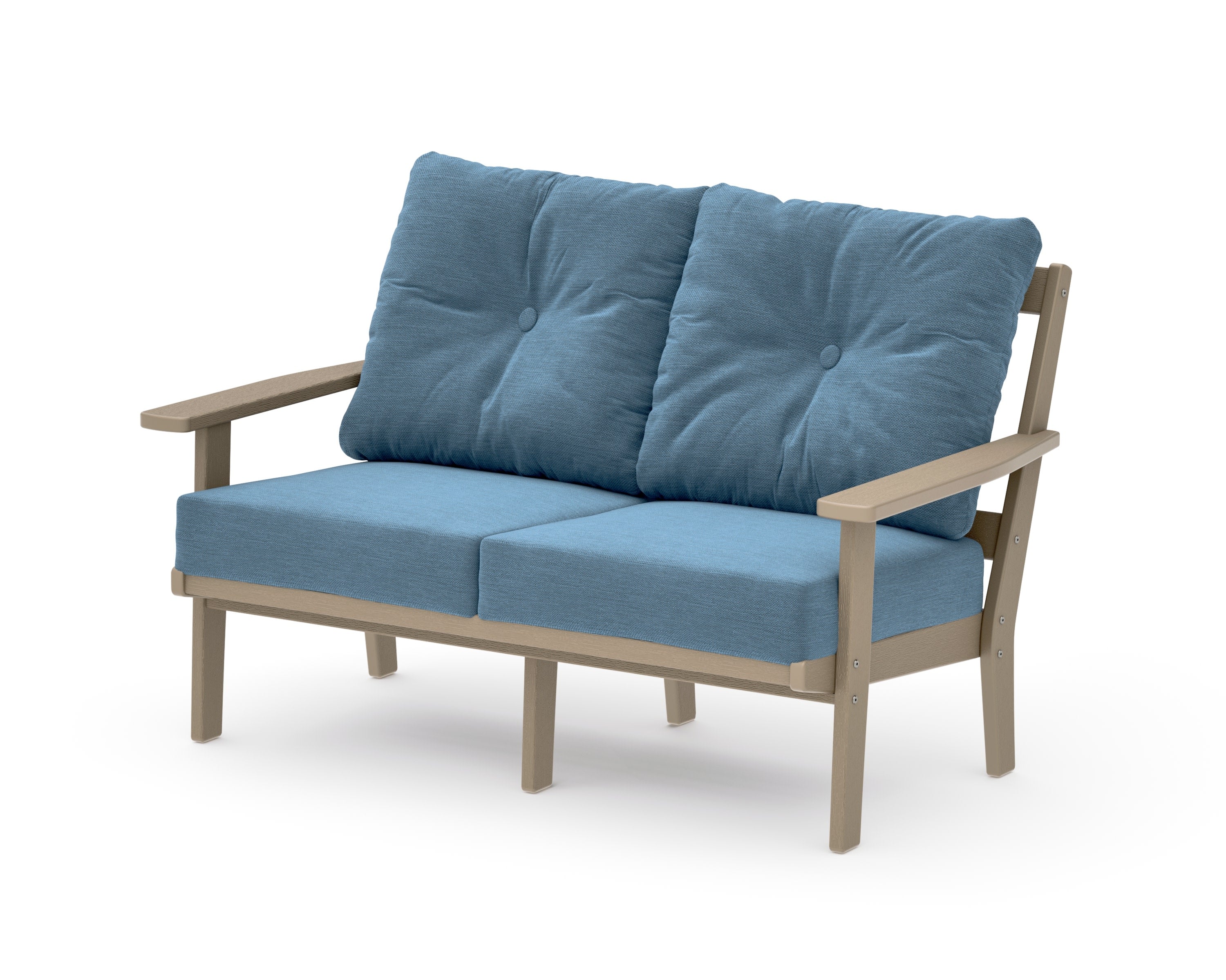 Oxford Deep SeatingLoveseat in Vintage Sahara / Sky Blue