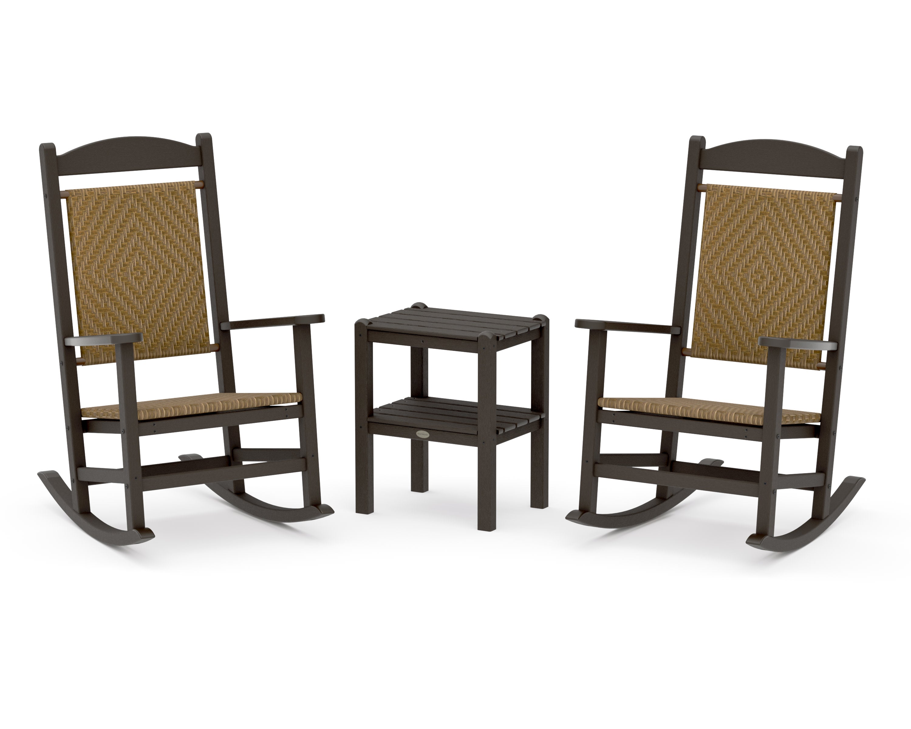 Presidential Woven Rocker 3-Piece Set in Vintage Coffee / Tigerwood