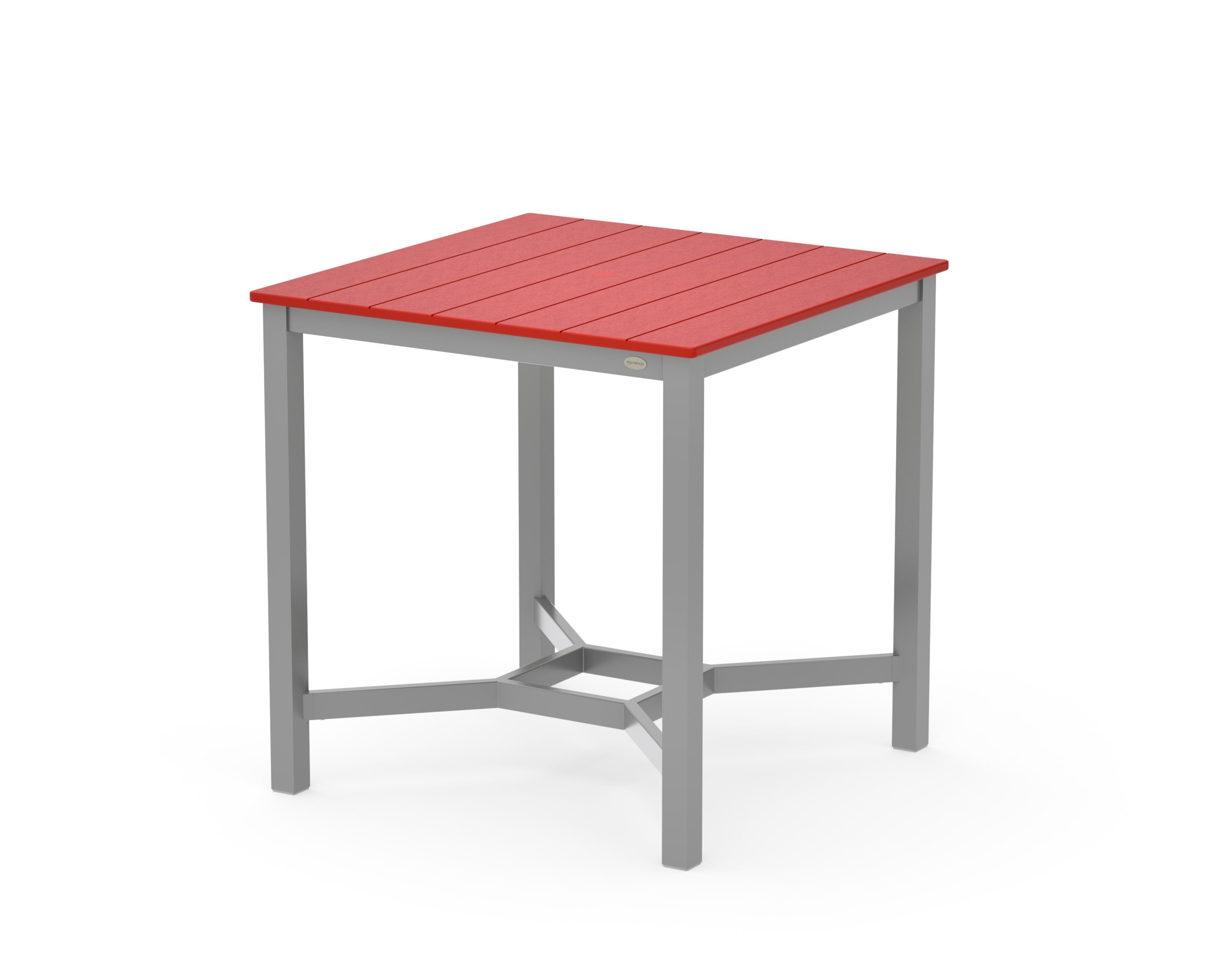 Main Street 36 x 36 Counter Table in Silver / Sunset Red