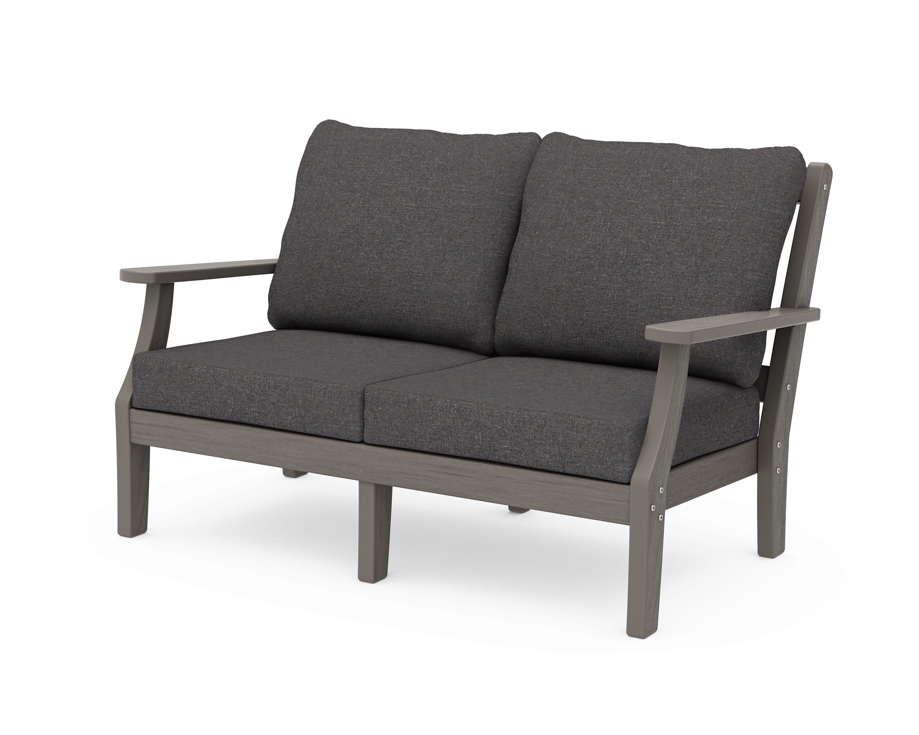 Chinoiserie Deep Seating Loveseat in Driftwood / Ash Charcoal