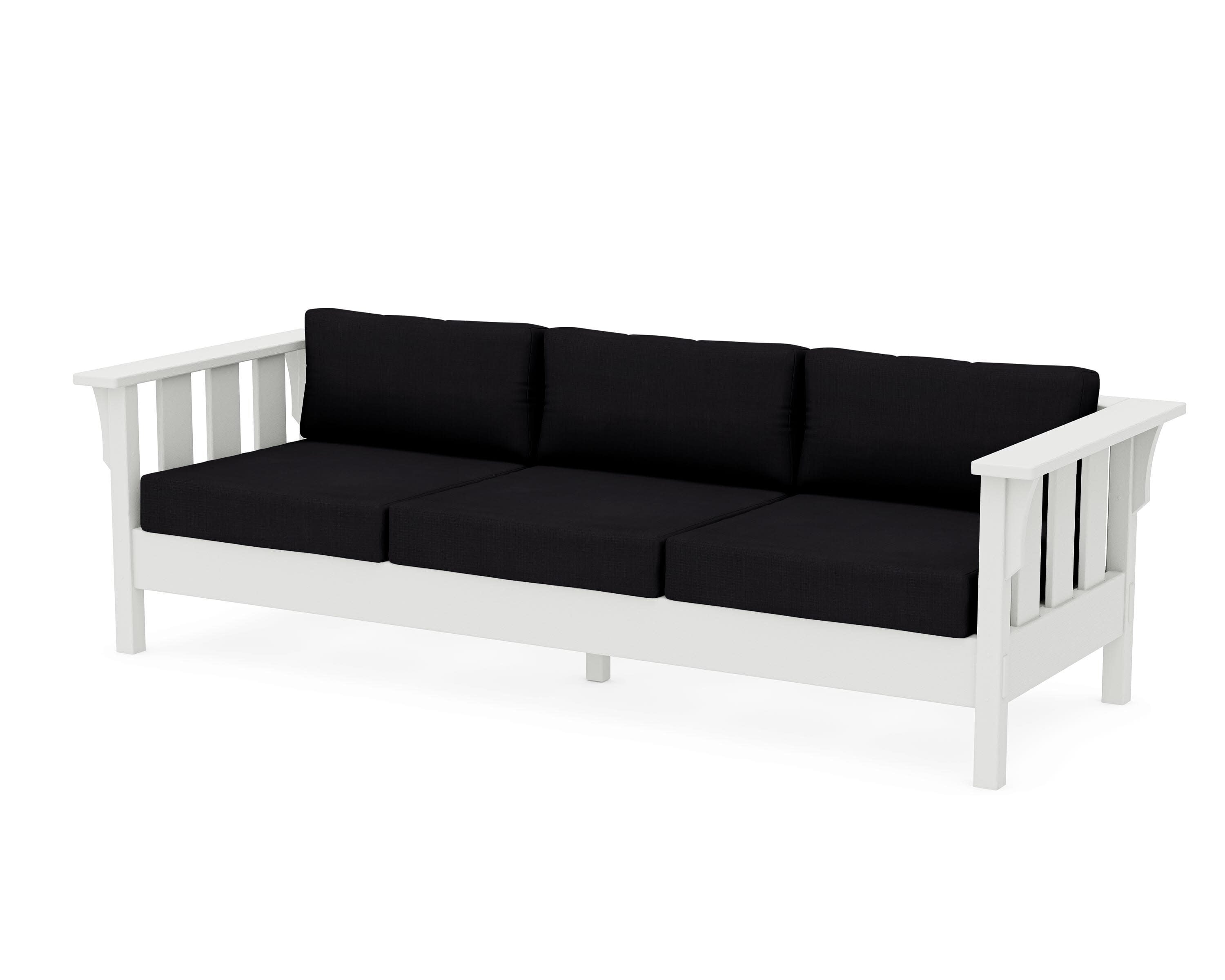 Acadia Deep Seating Sofa in Vintage White / Midnight Linen