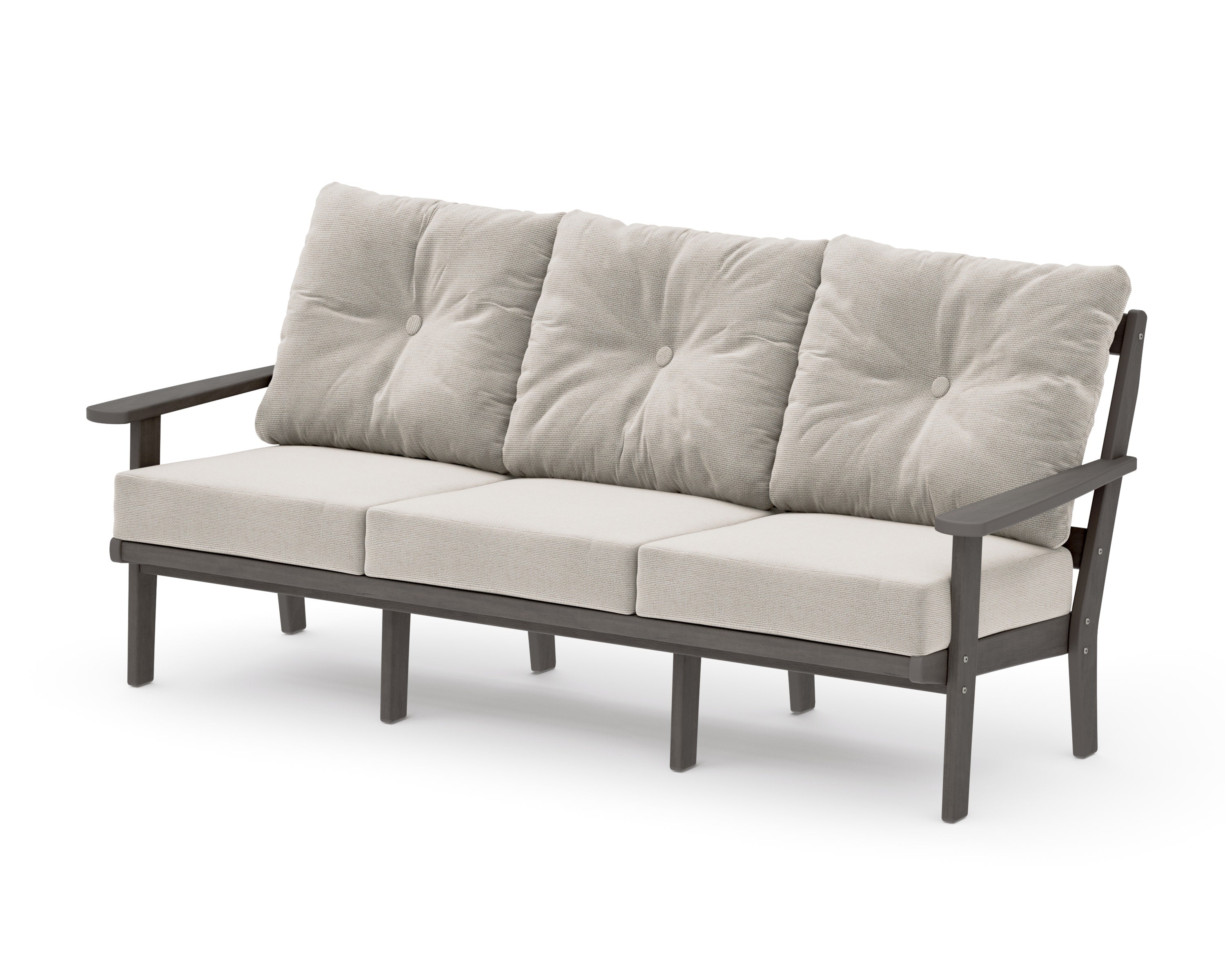 Mission Deep Seating Sofa in Driftwood / Dune Burlap