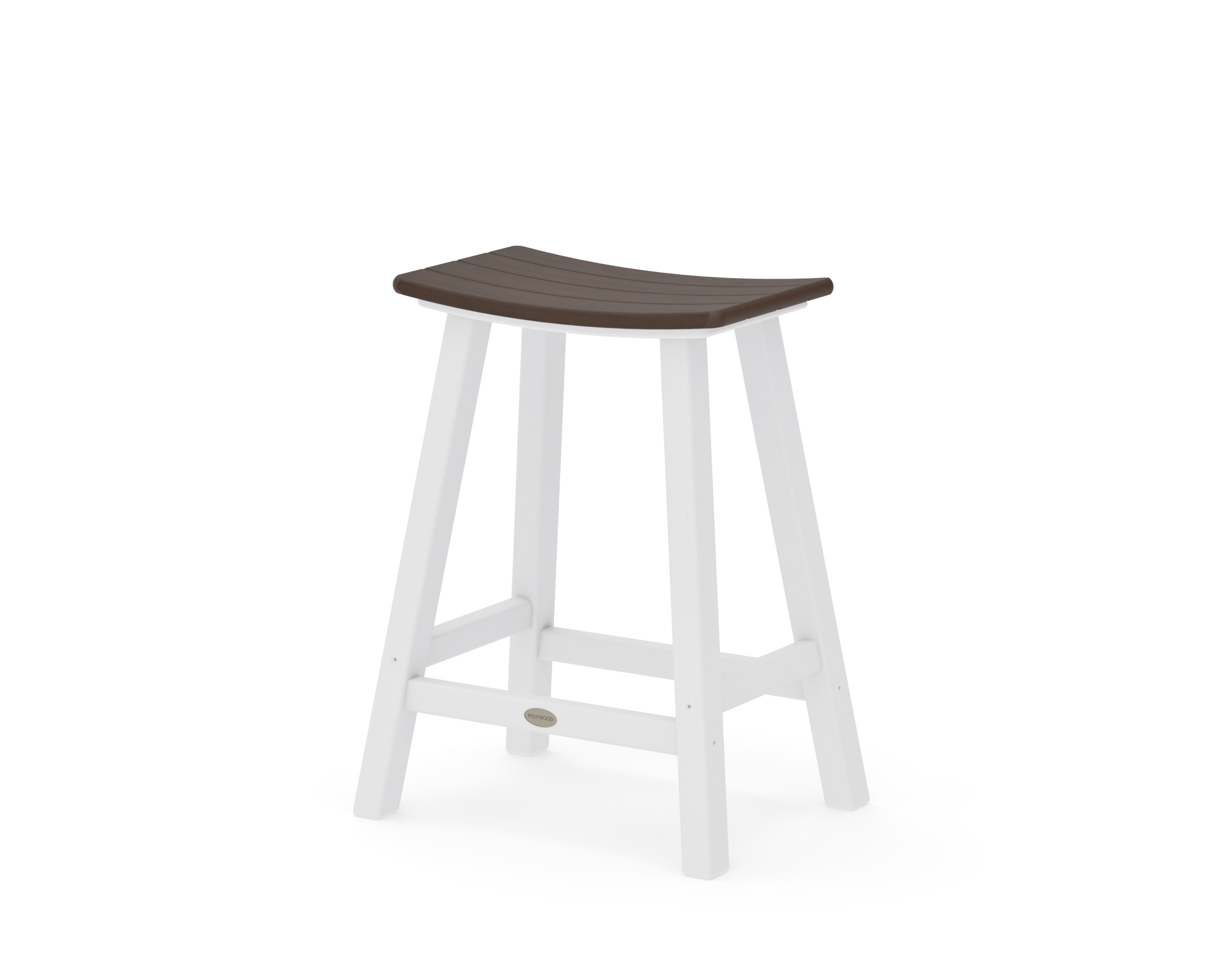 Contempo 24" Saddle Counter Stool in White / Kona