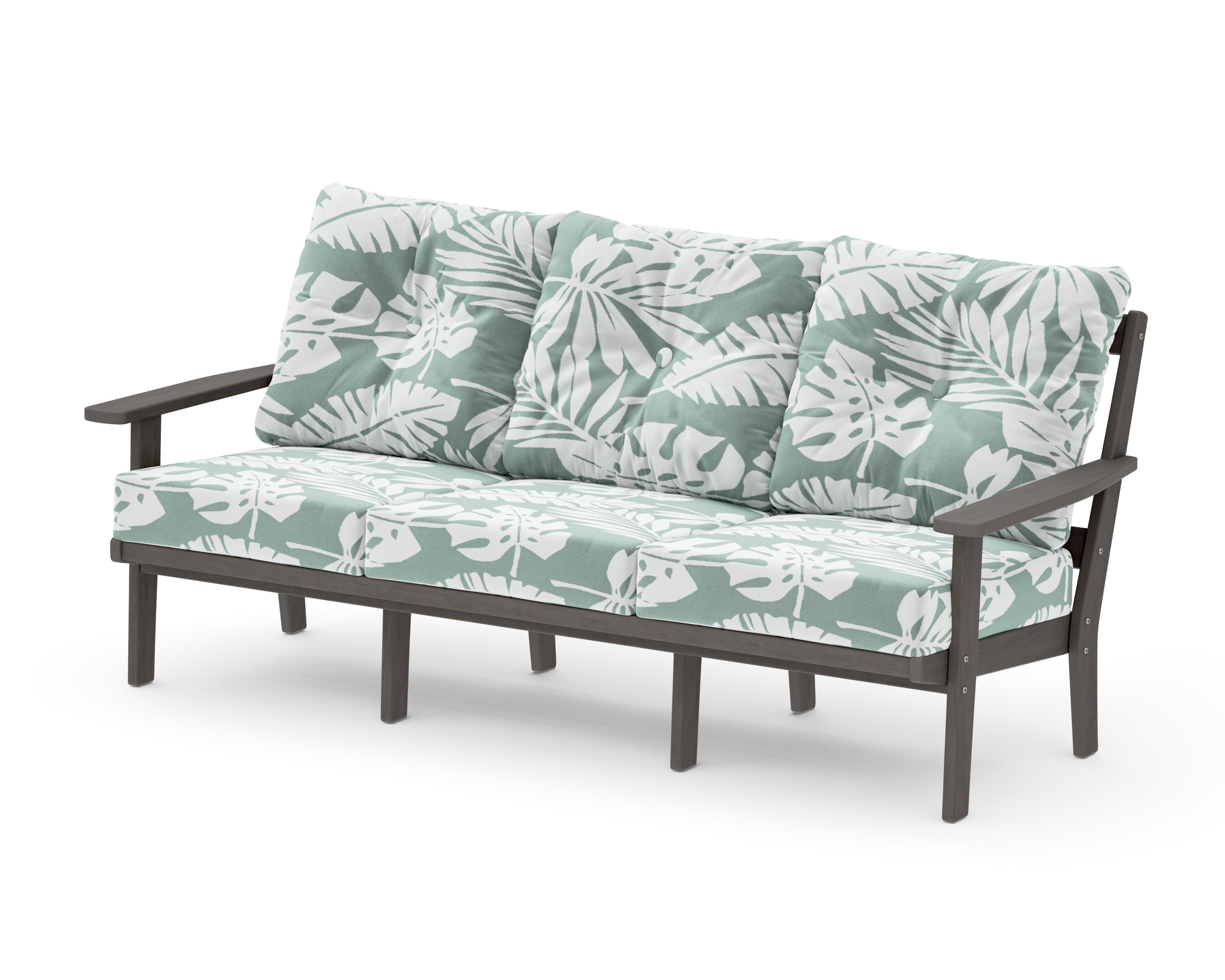 PrairieDeep Seating Sofa in Driftwood / Leaf Glacier Spa