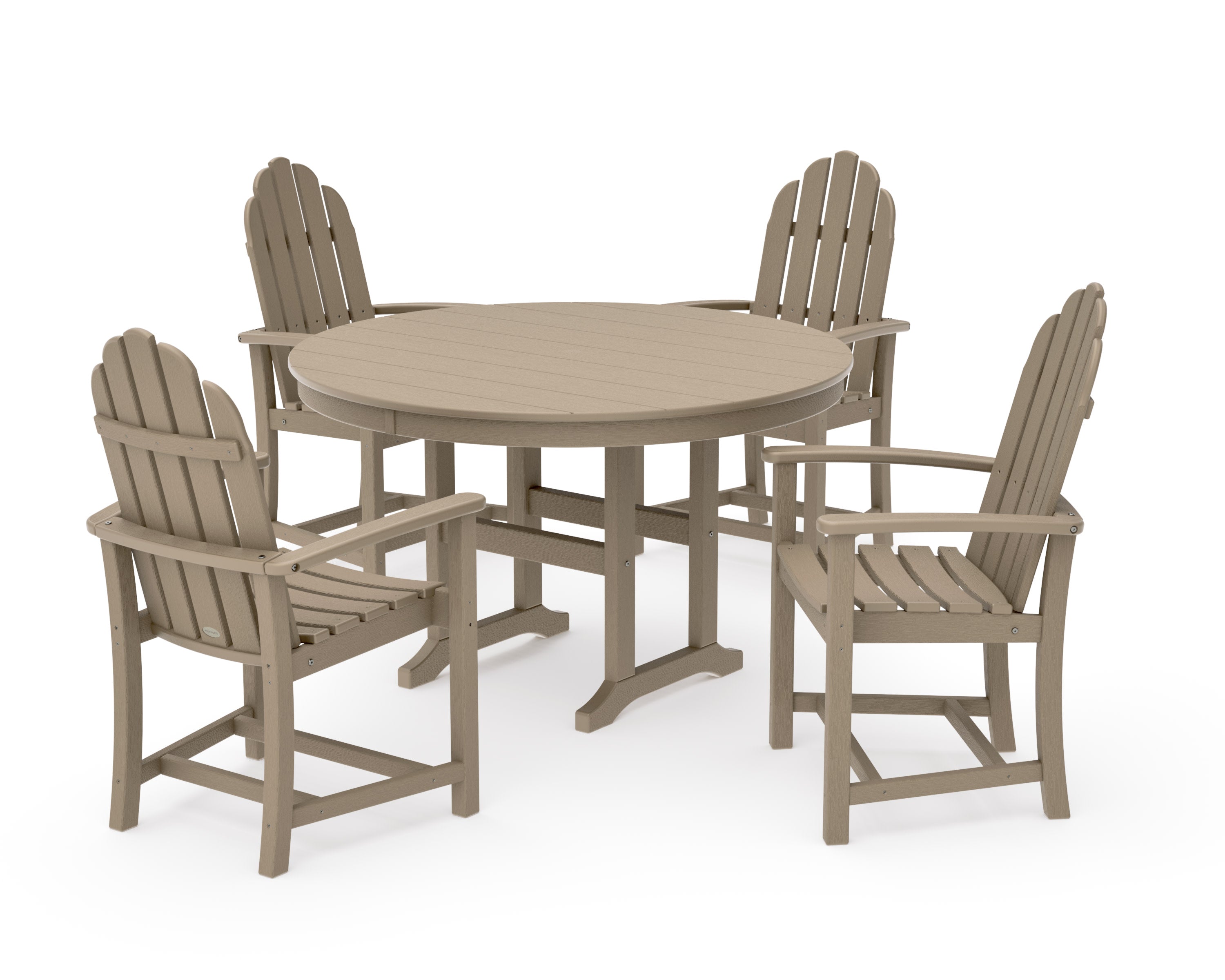 Classic Adirondack 5-Piece Round Farmhouse Dining Set in Vintage Sahara